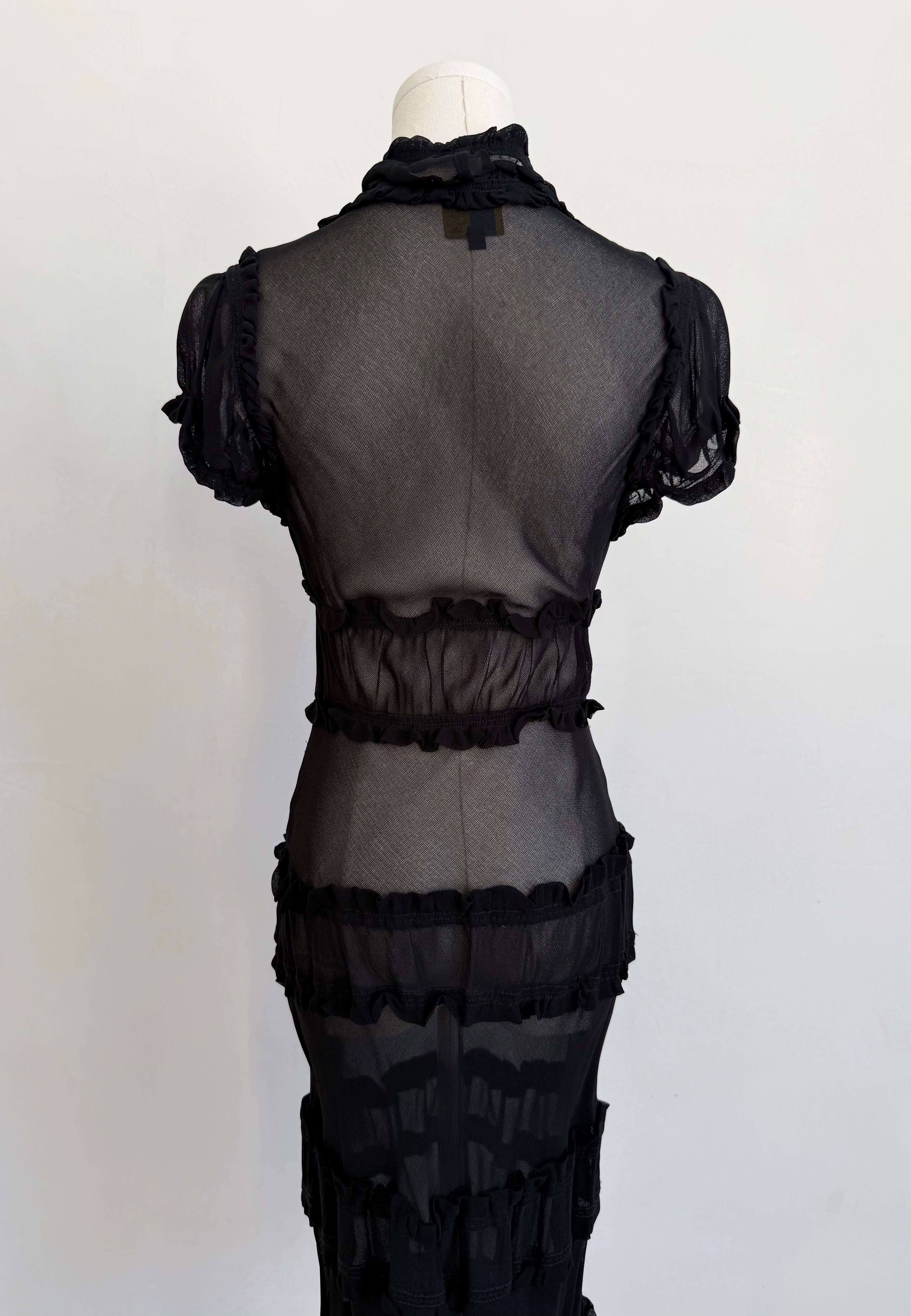 1990s Sheer Ruffle Dress