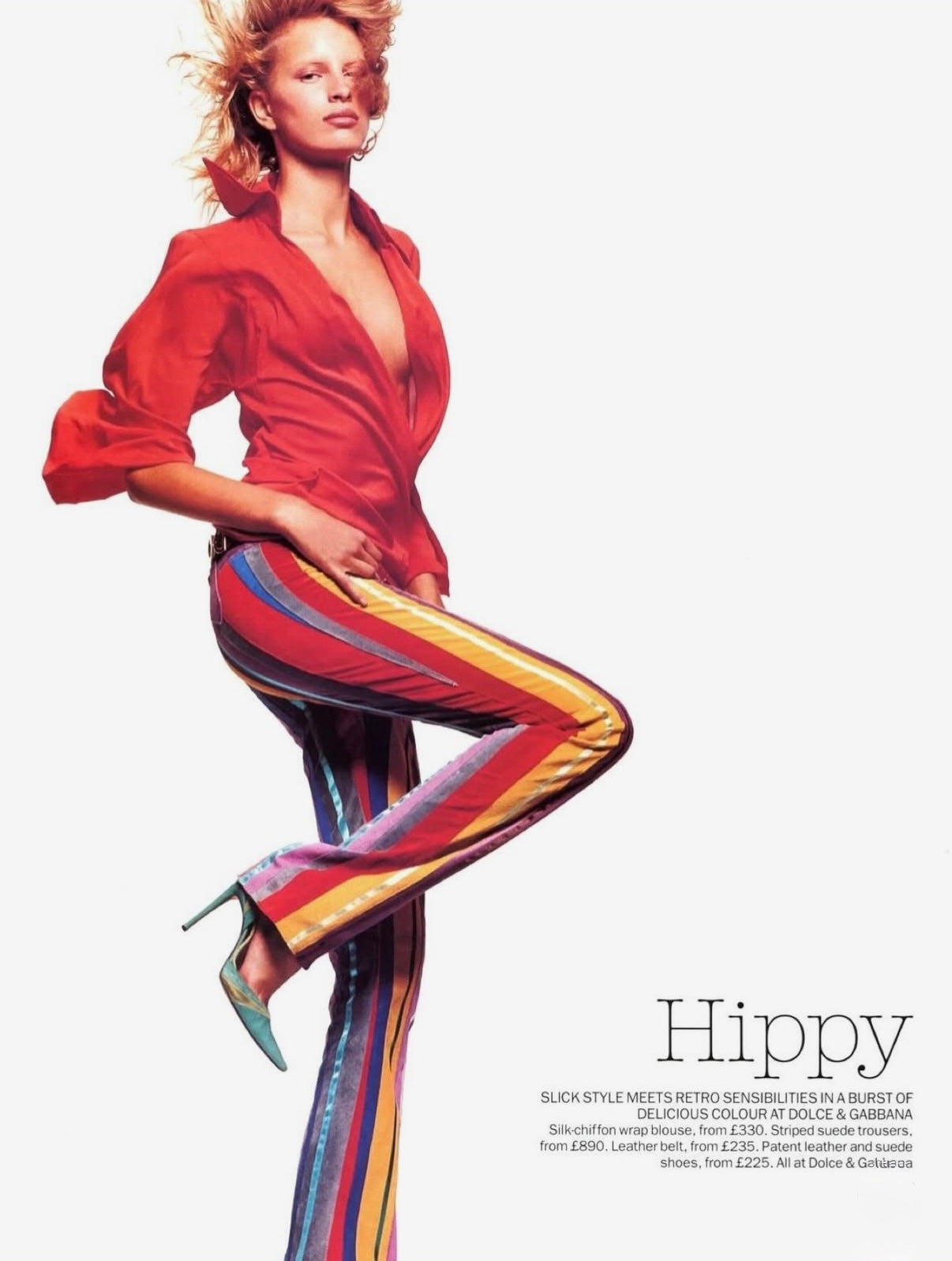 S/S 2002 Multicolor Suede & Leather Striped Pants