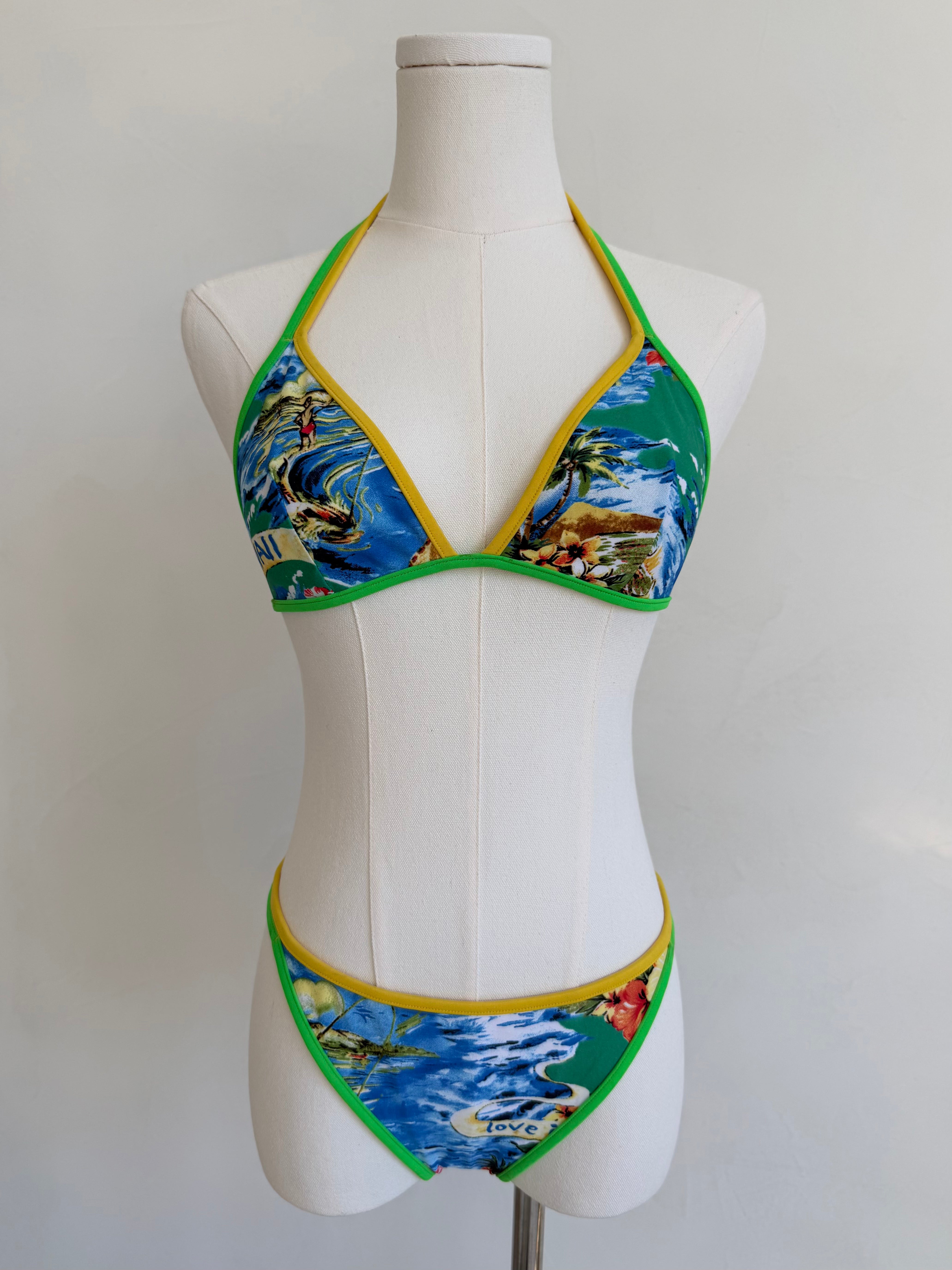 Hawaiian Print Triangle Bikini