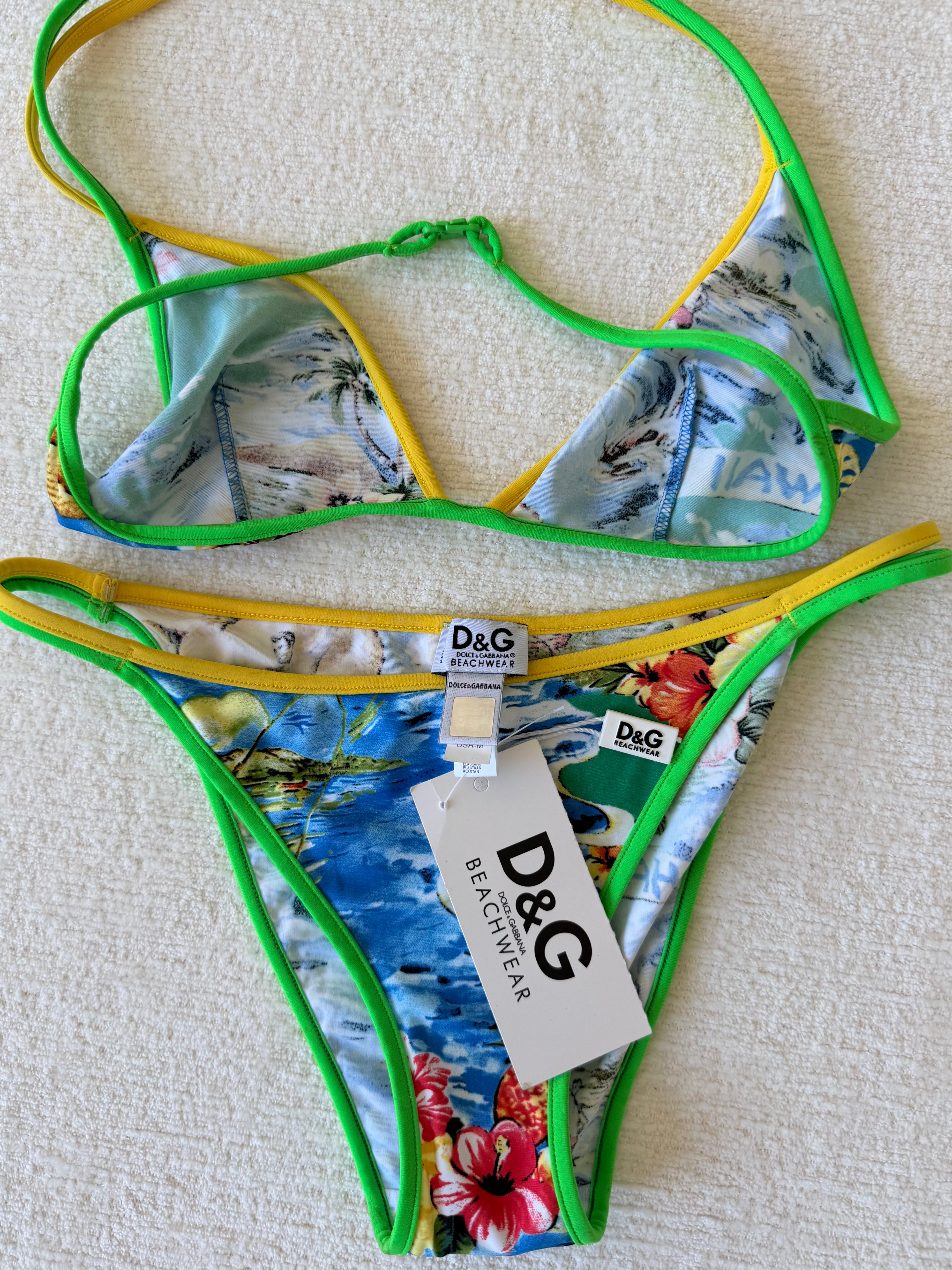 Hawaiian Print Triangle Bikini