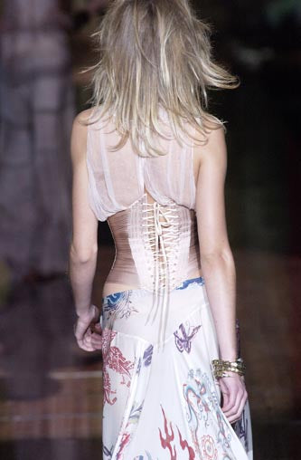 2003 Blush Silk Lace-Up Halter Corset