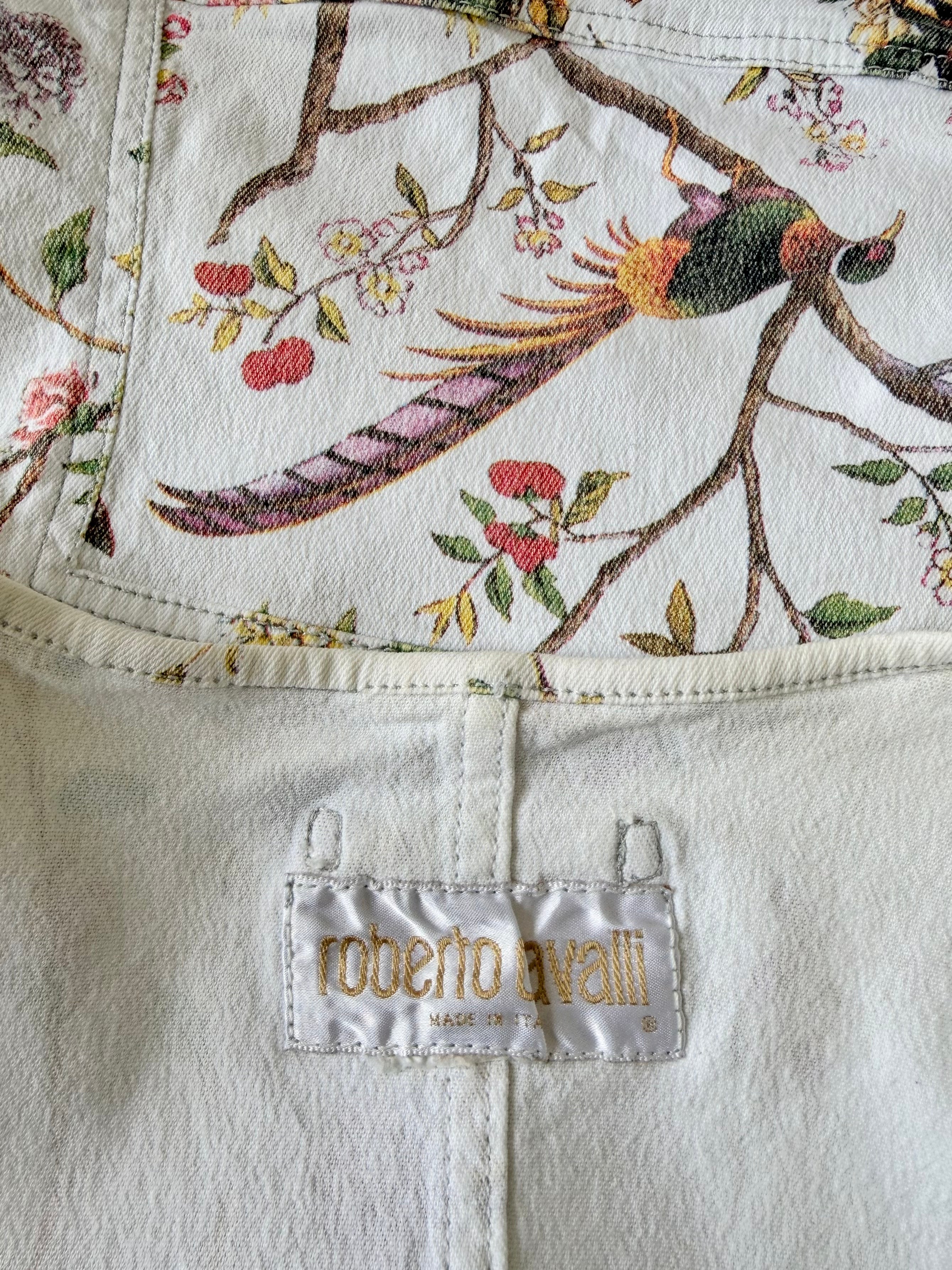 S/S 1998 White Floral Denim Vest