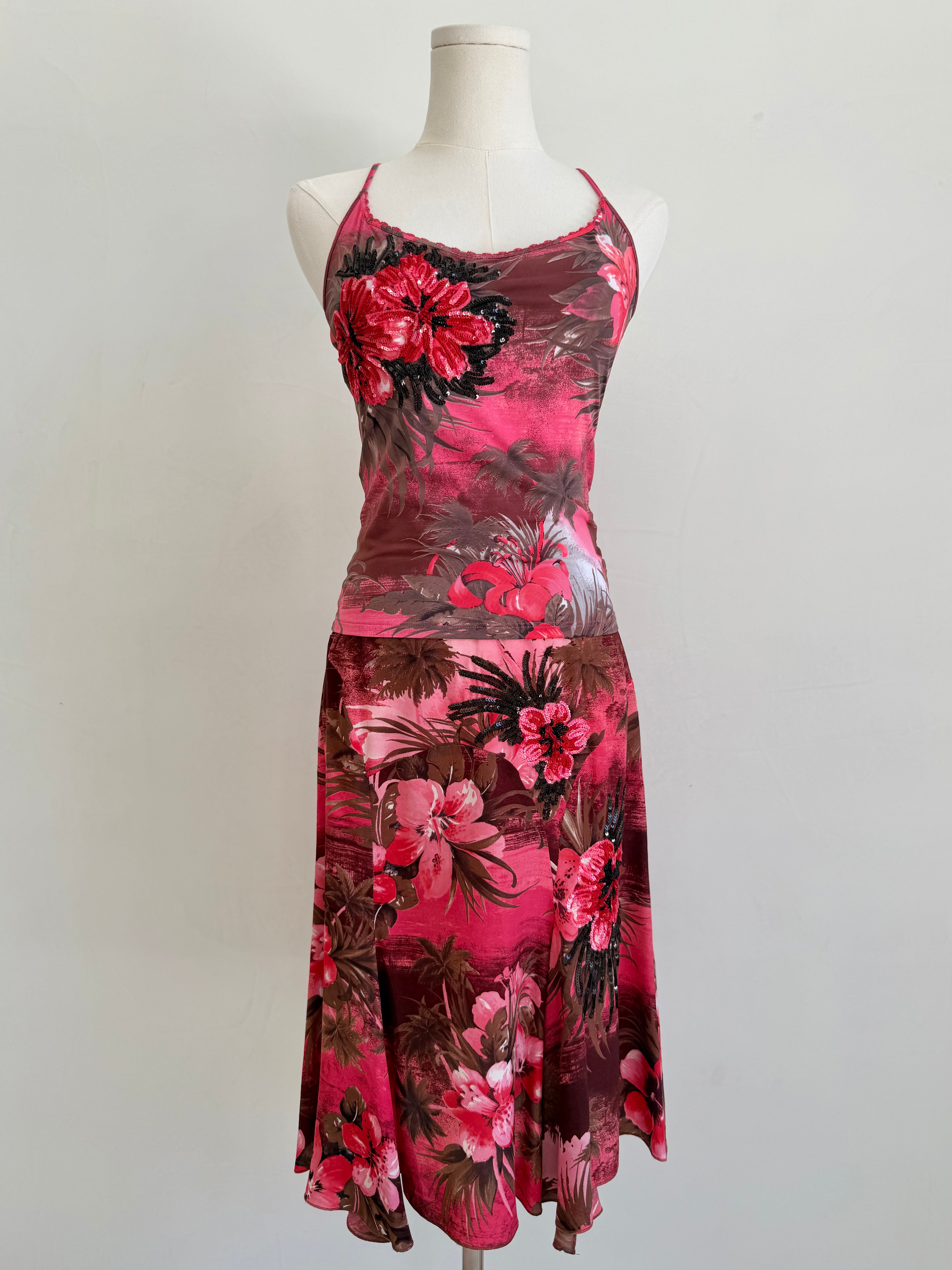 S/S 2002 Pink Floral "Hawaii Print" Matching Set