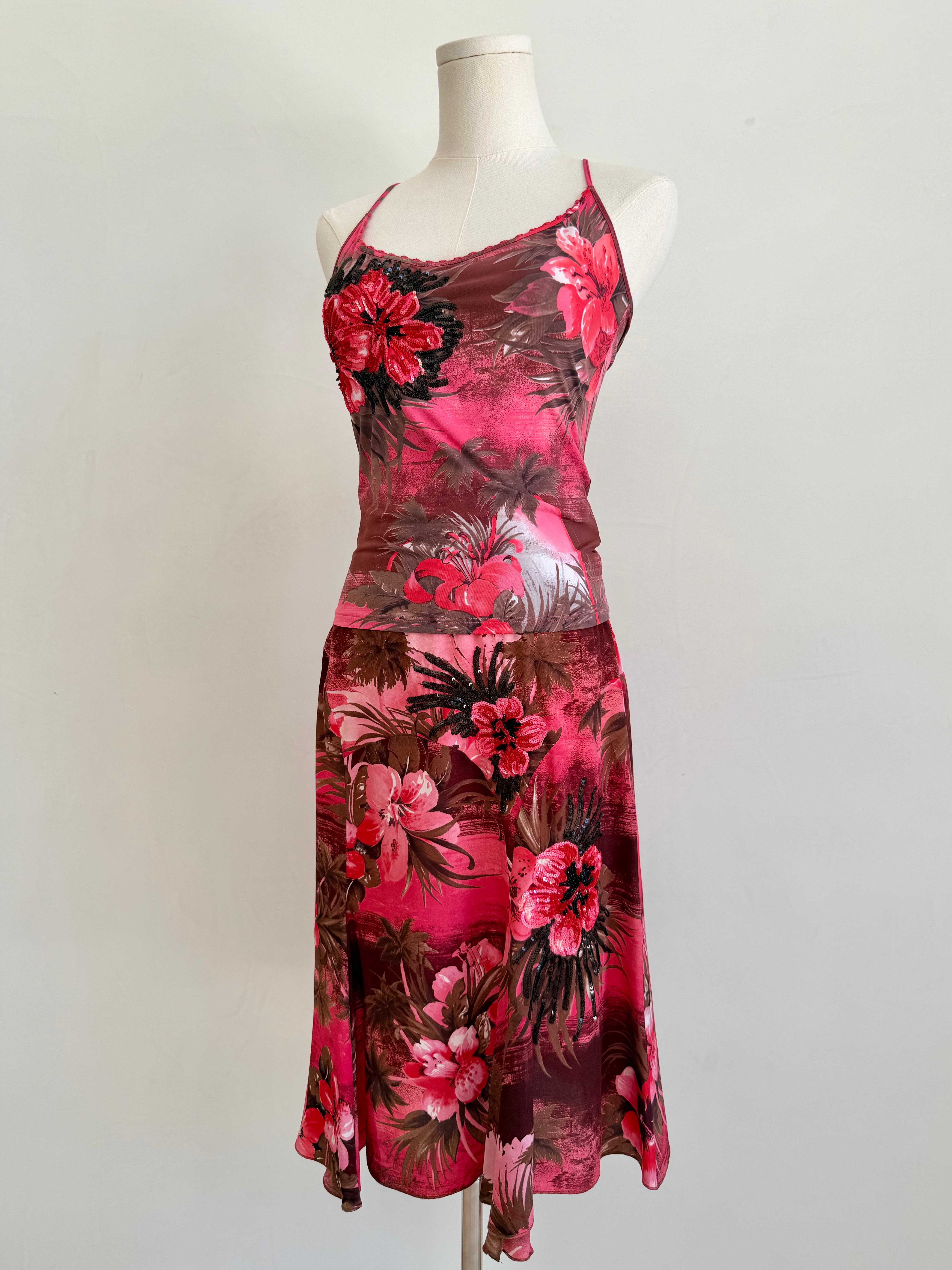 S/S 2002 Pink Floral "Hawaii Print" Matching Set