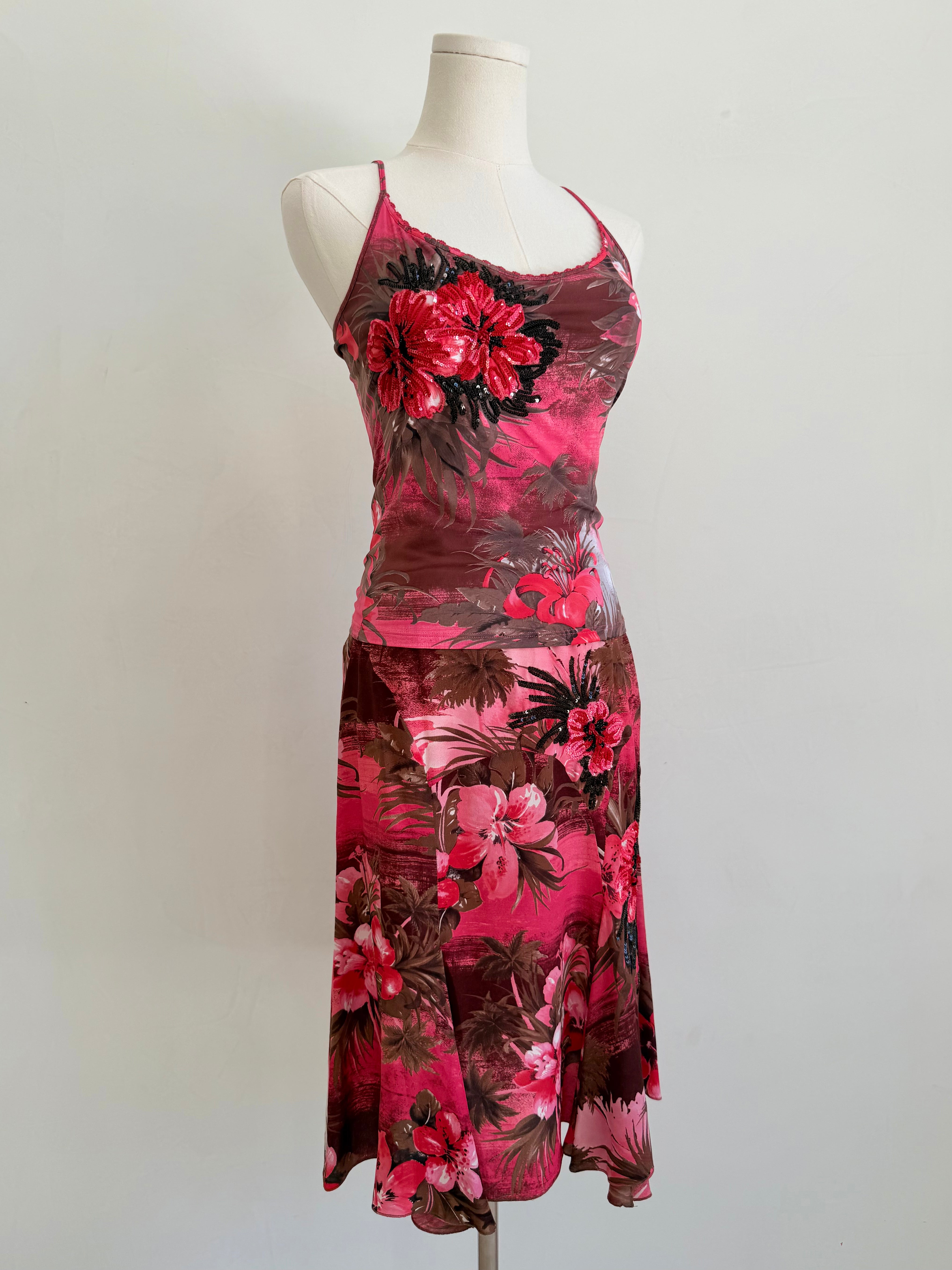 S/S 2002 Pink Floral "Hawaii Print" Matching Set