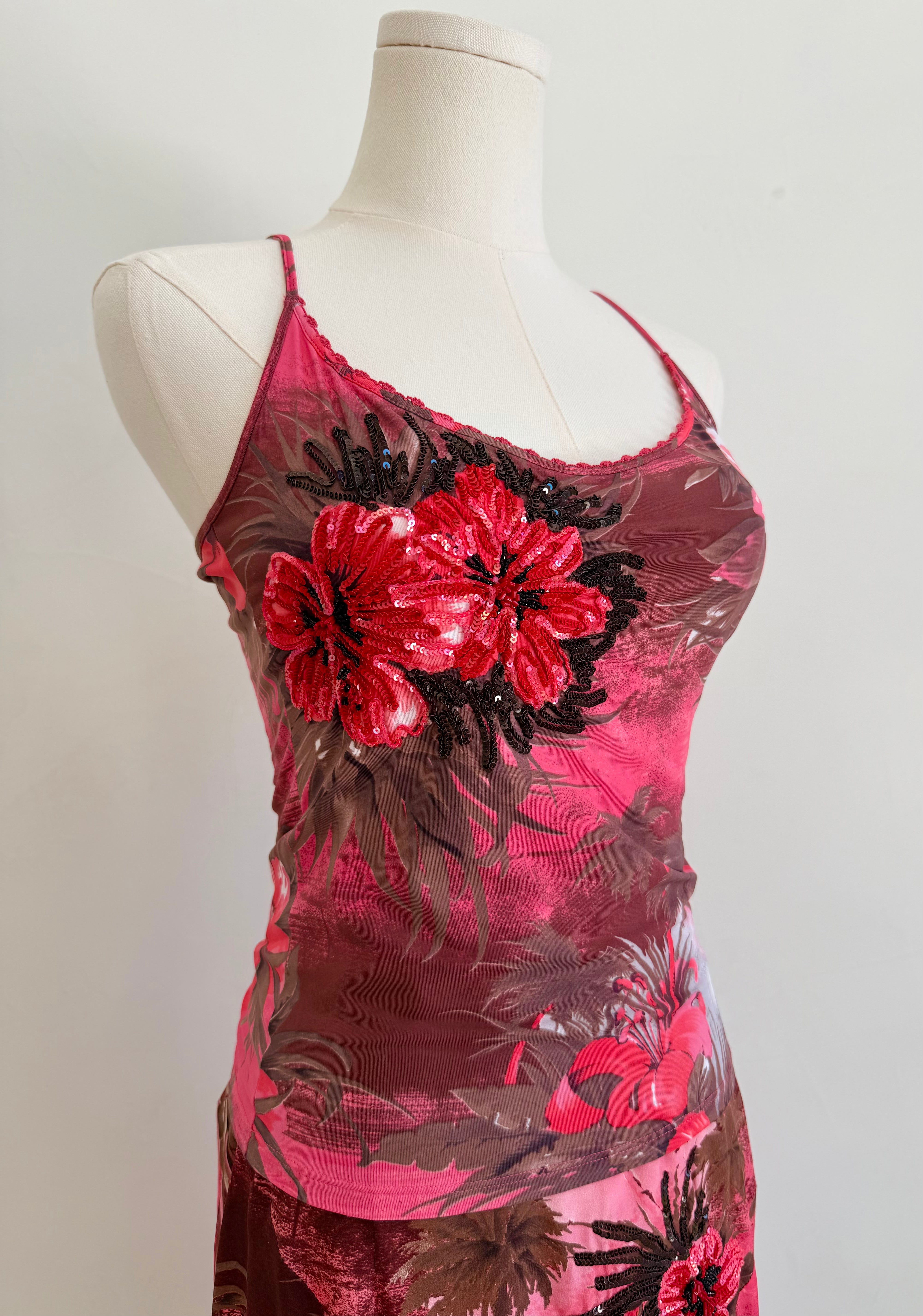 S/S 2002 Pink Floral "Hawaii Print" Matching Set