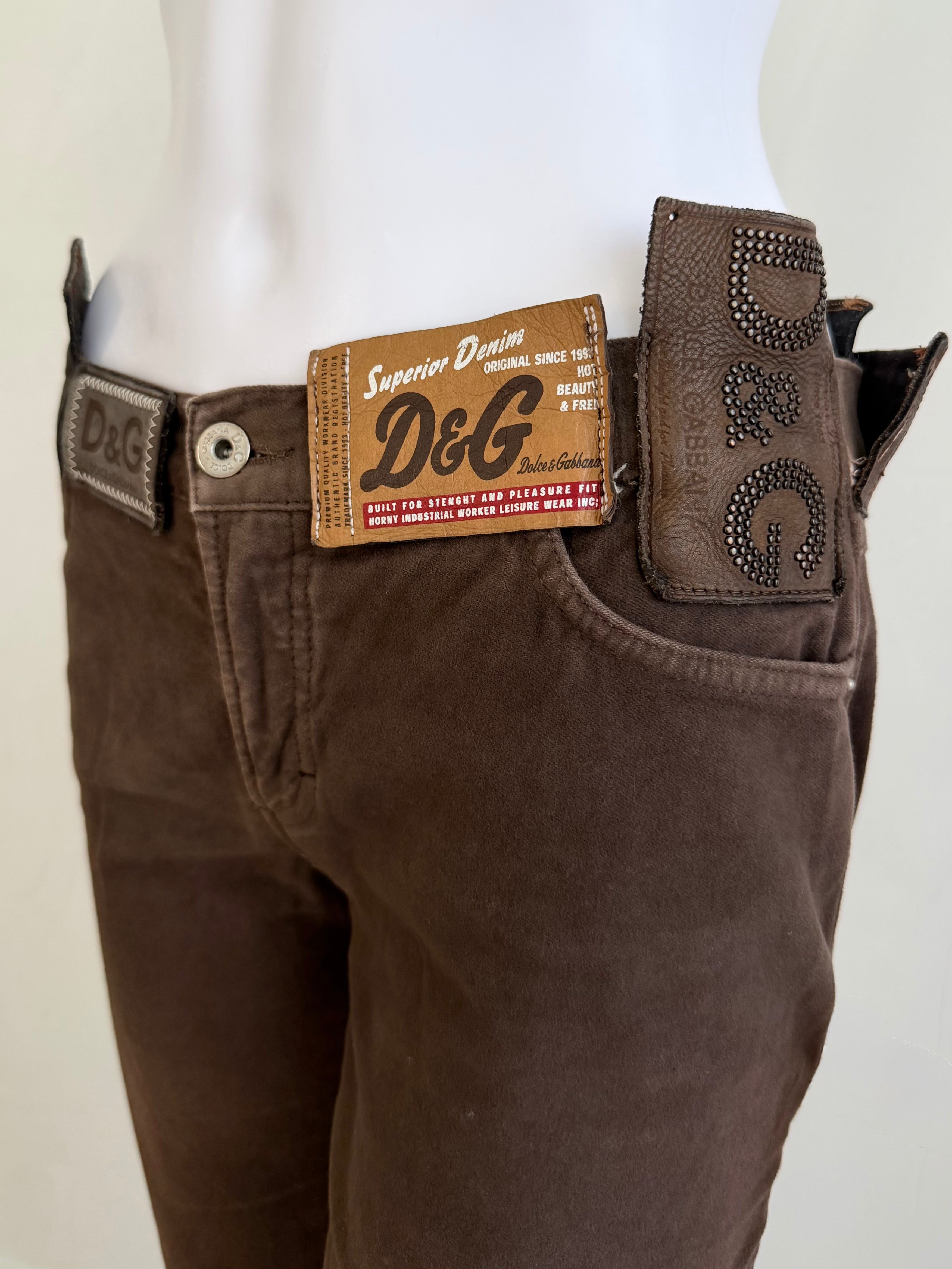Brown Multi-Label Straight-Leg Pants