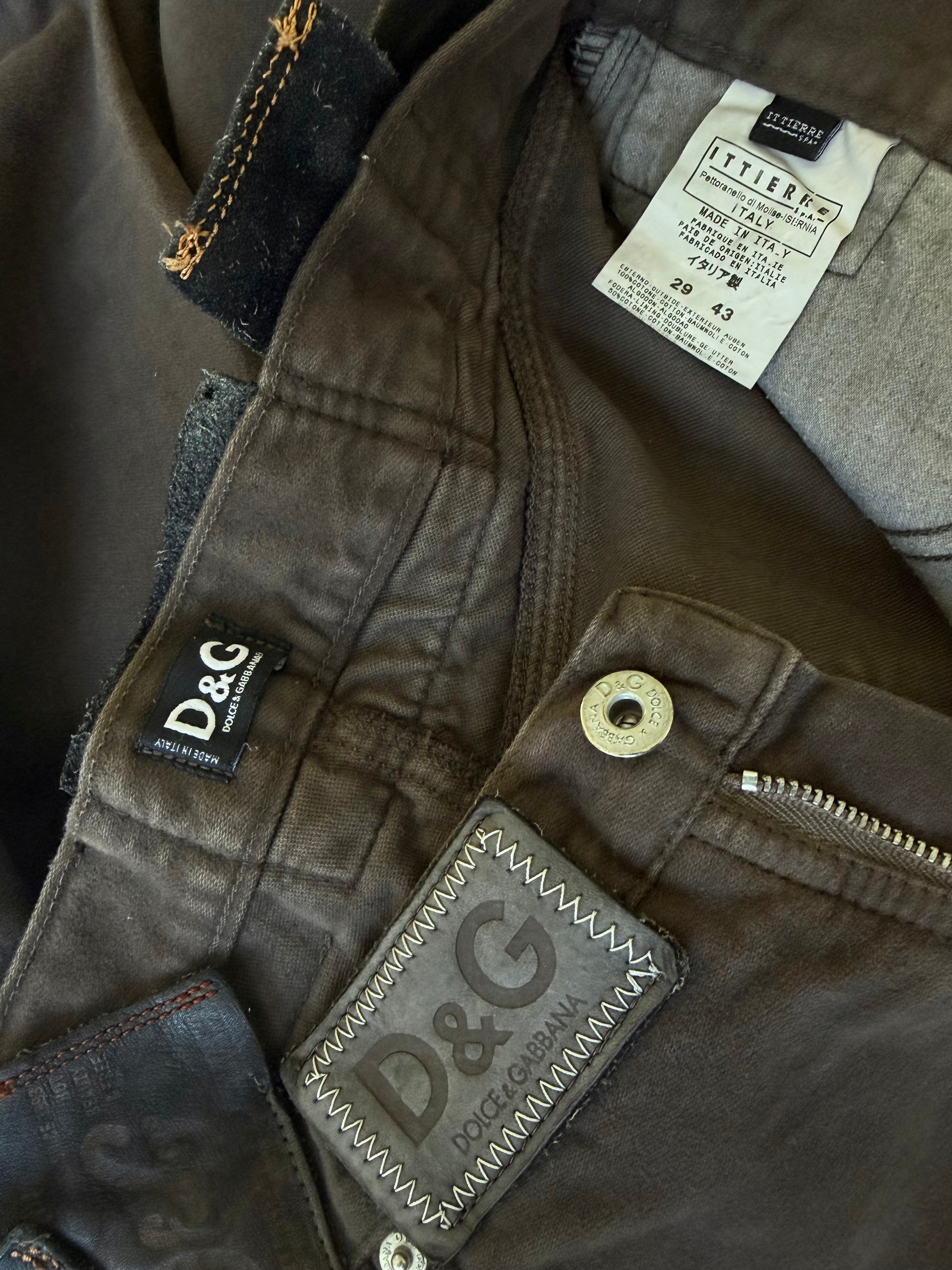 Brown Multi-Label Straight-Leg Pants