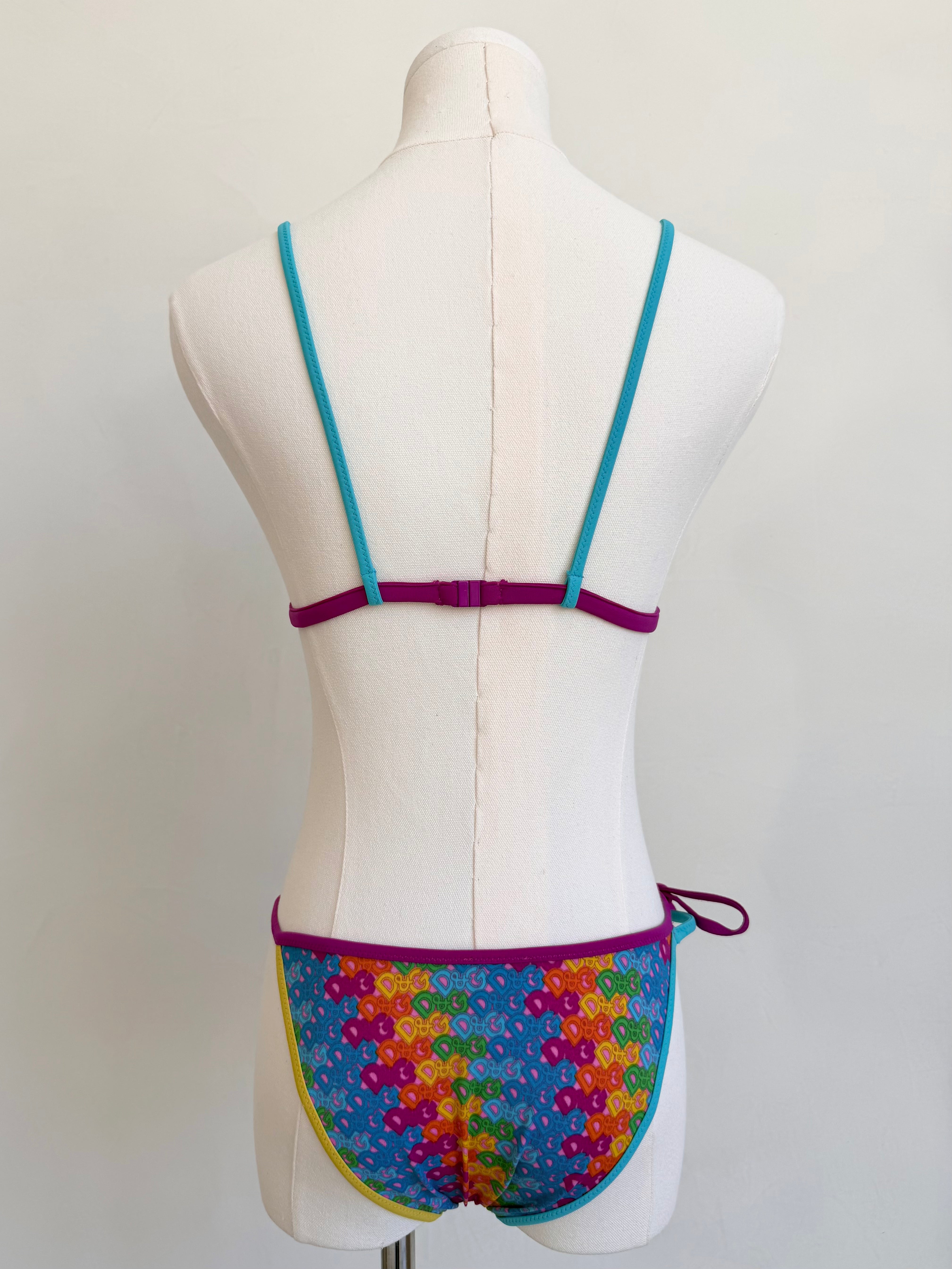 Rainbow Logo Micro-Motif Bikini Set