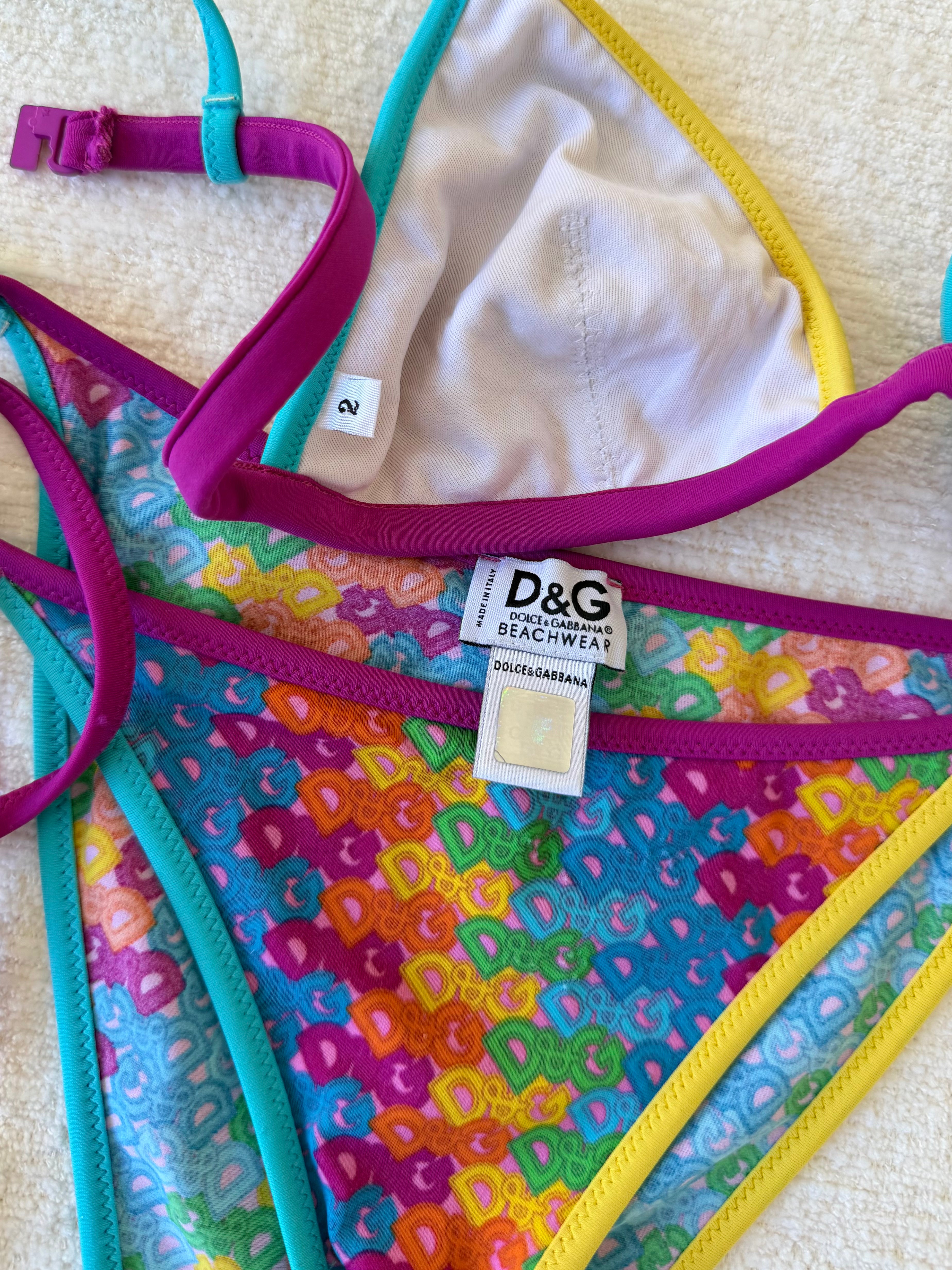 Rainbow Logo Micro-Motif Bikini Set