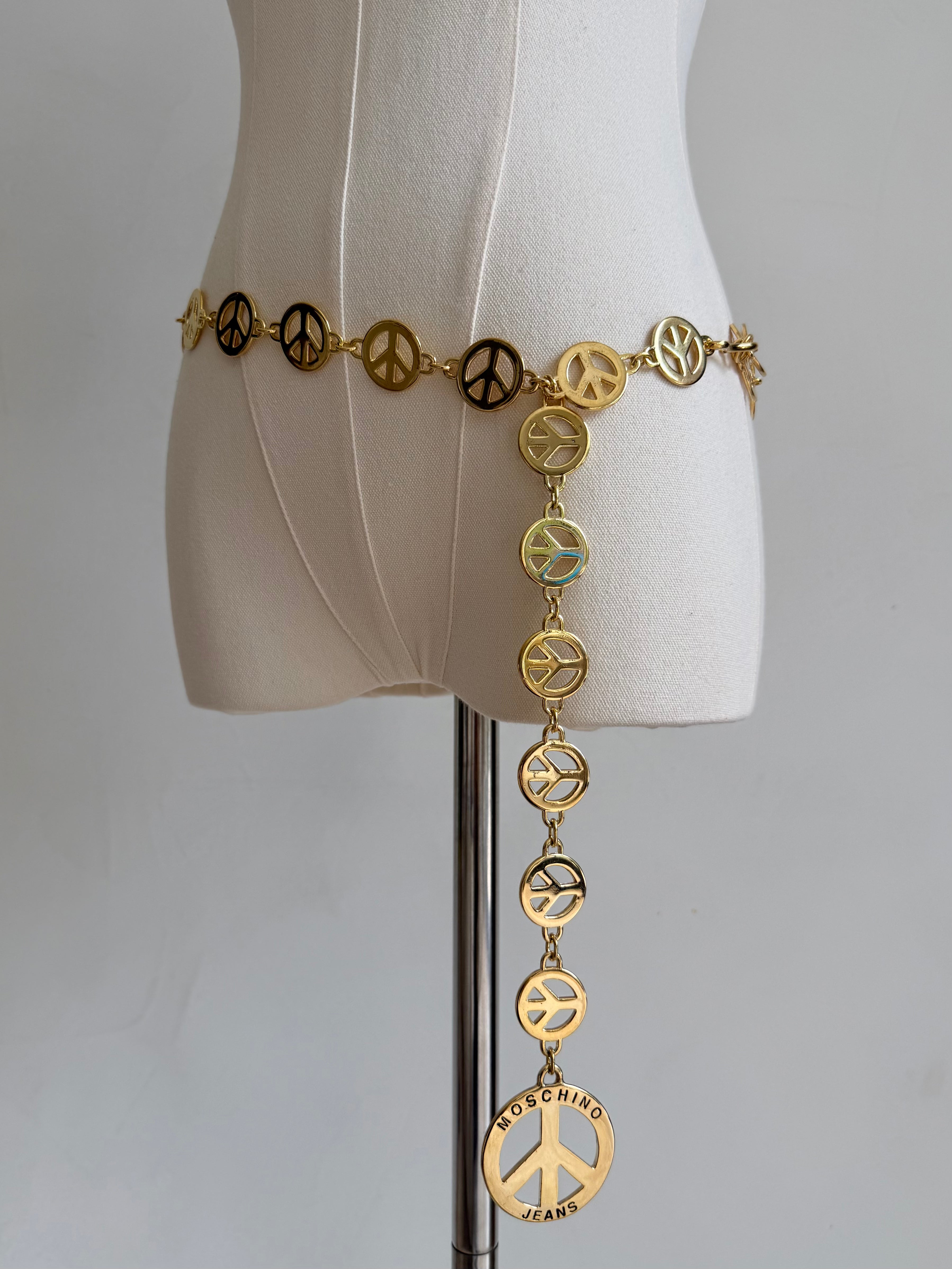 Gold Peace Sign Belt