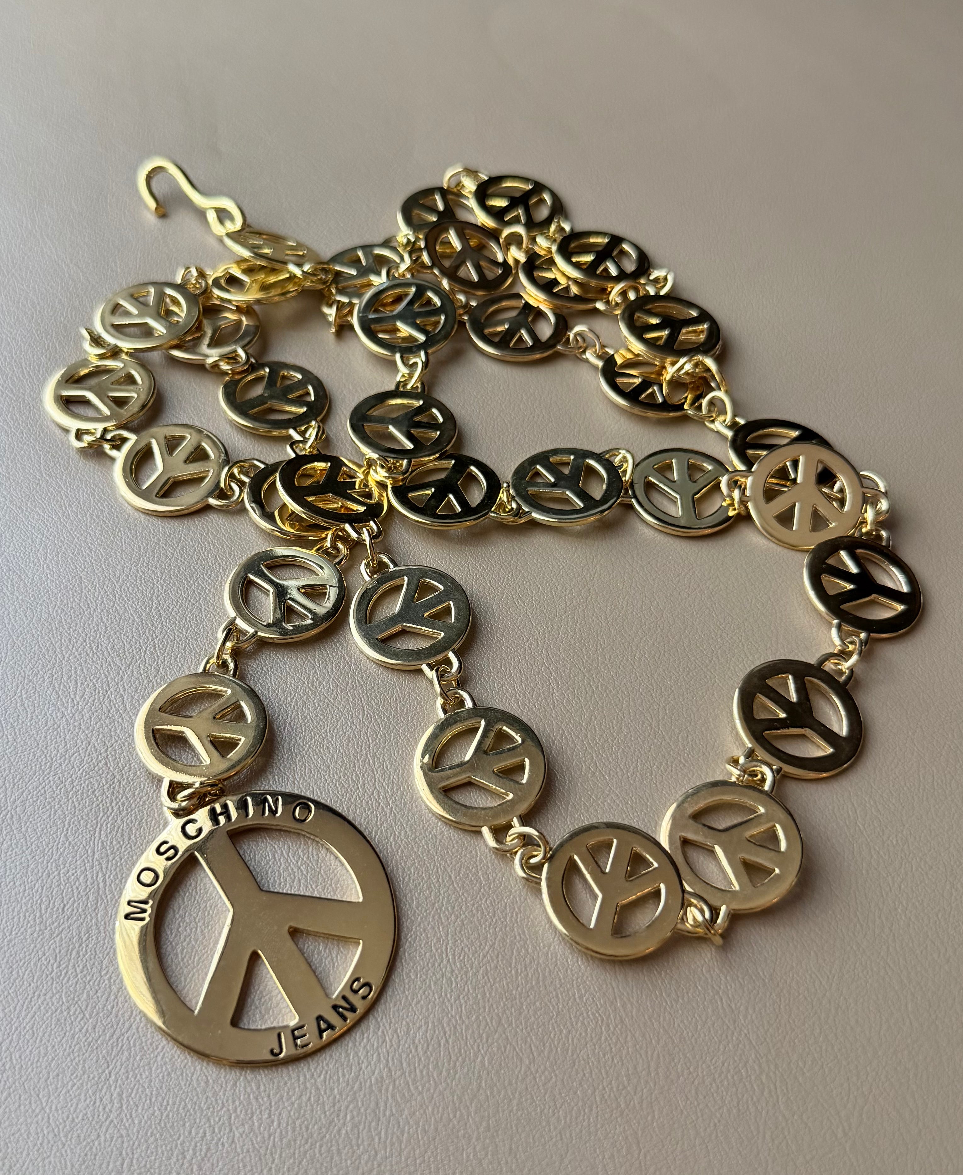 Gold Peace Sign Belt