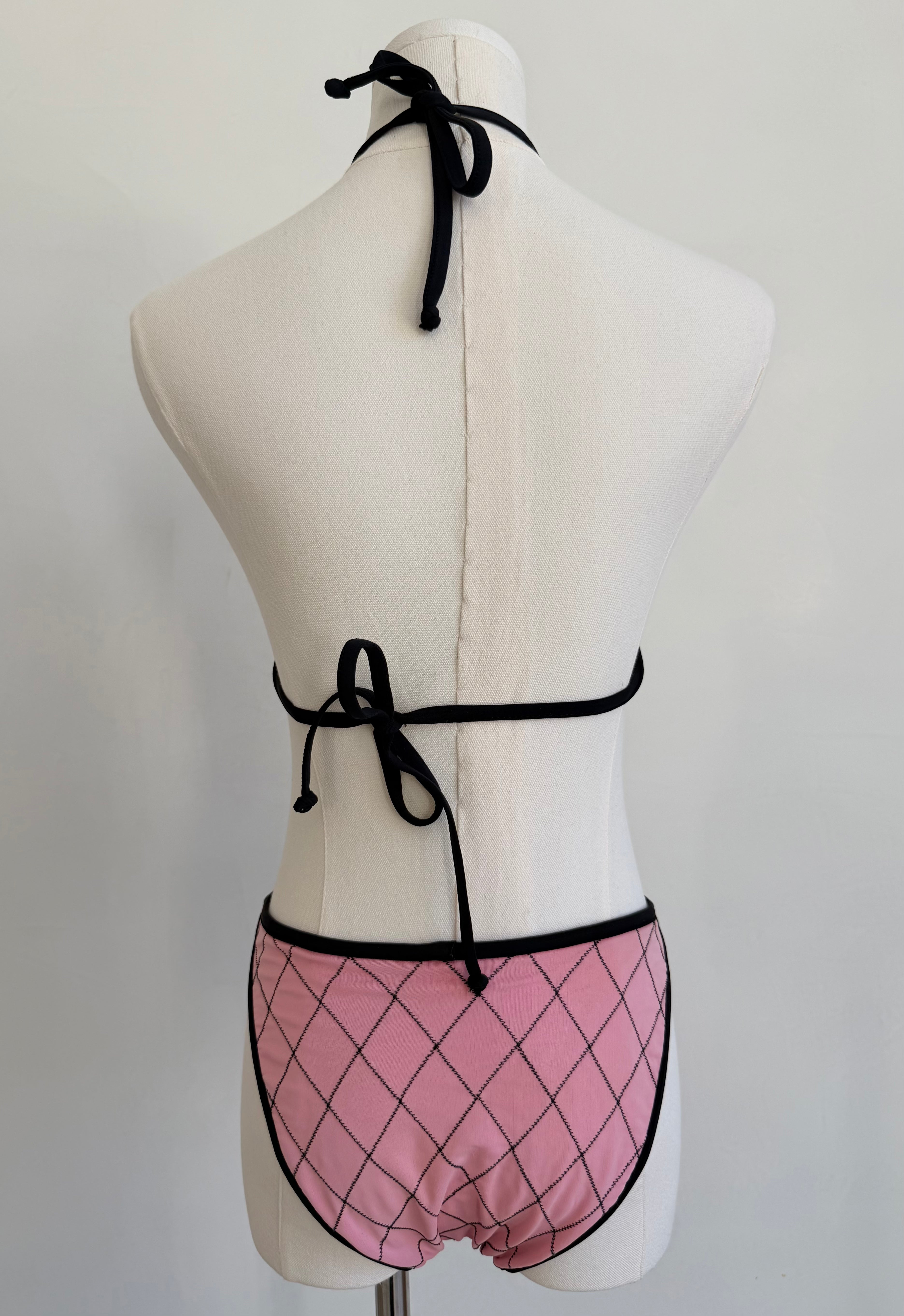 S/S 1995 Pink Quilted Bikini Set