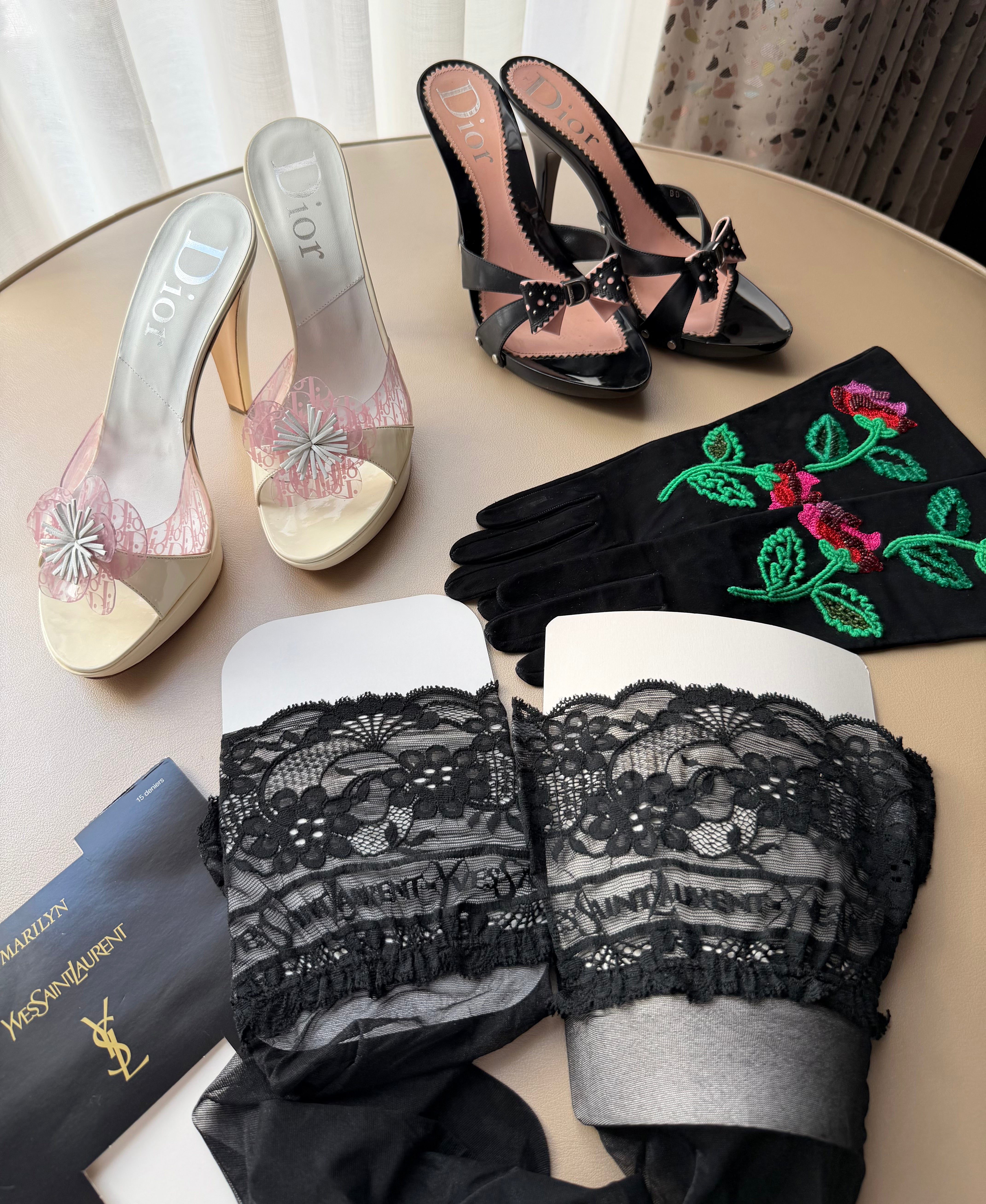 Logo Lace Thigh High Stockings
