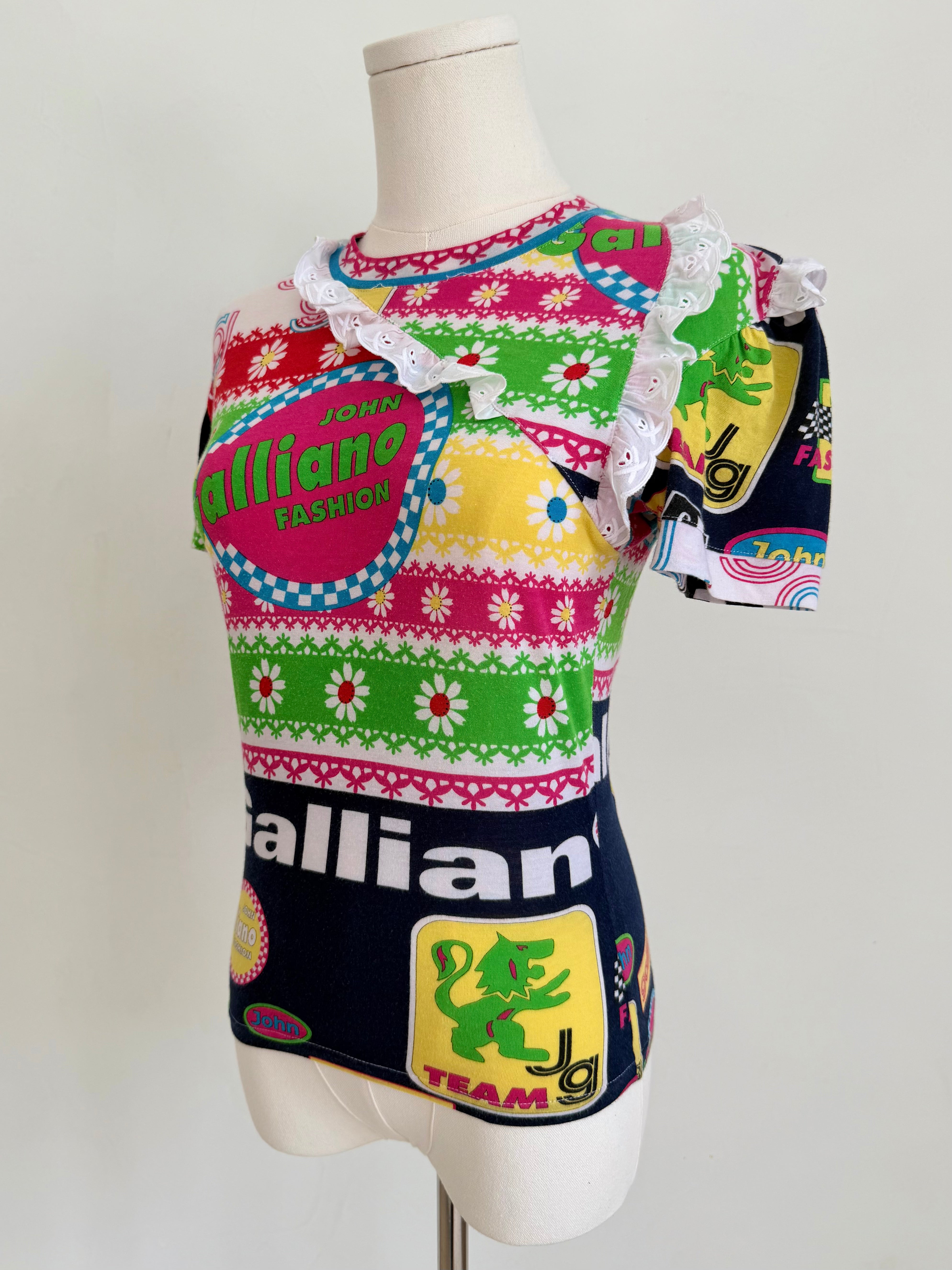 S/S 2002 Multicolor “Galliano Fashion” Ruffle Shirt