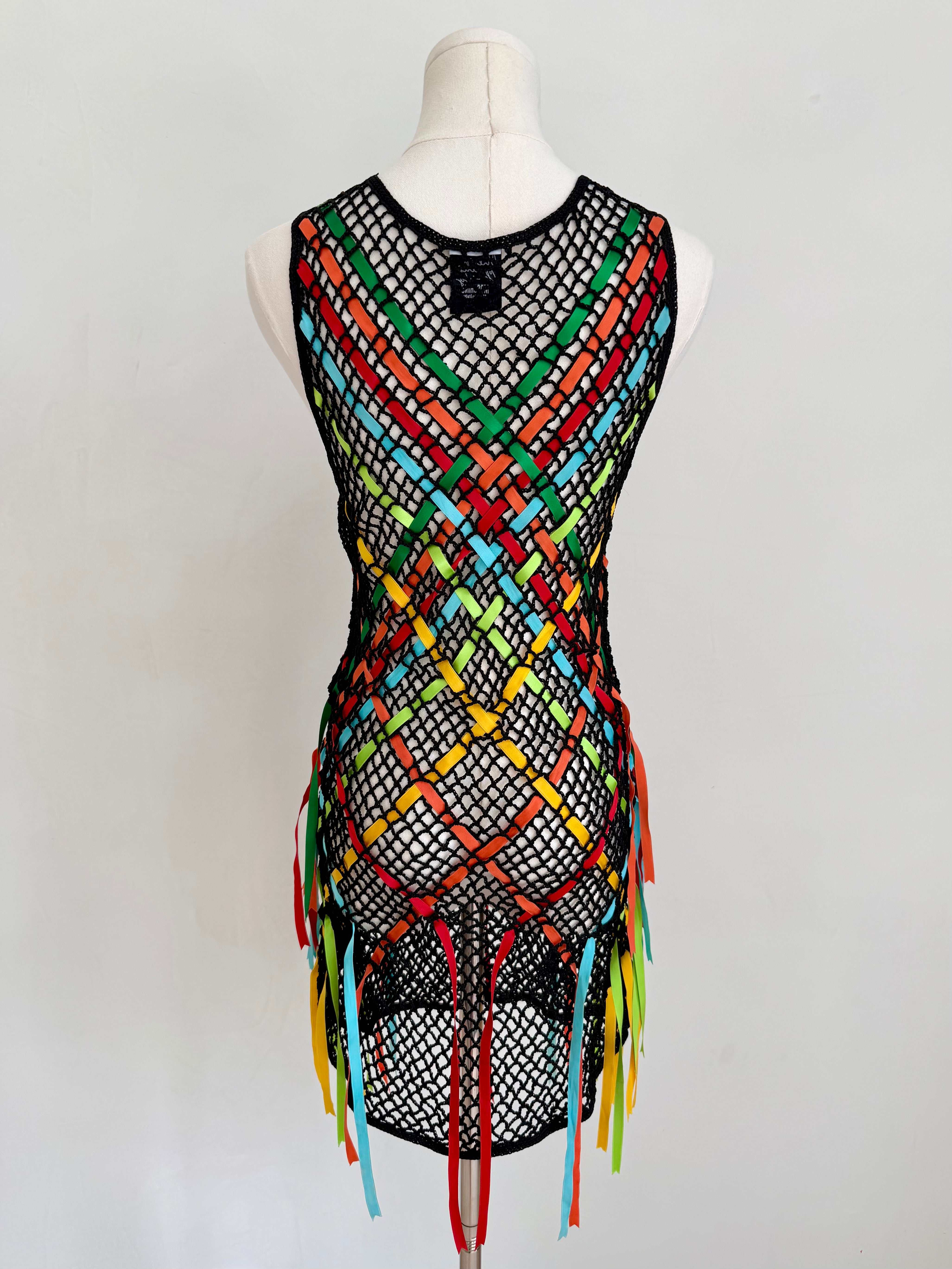Black Crochet Ribbon Dress