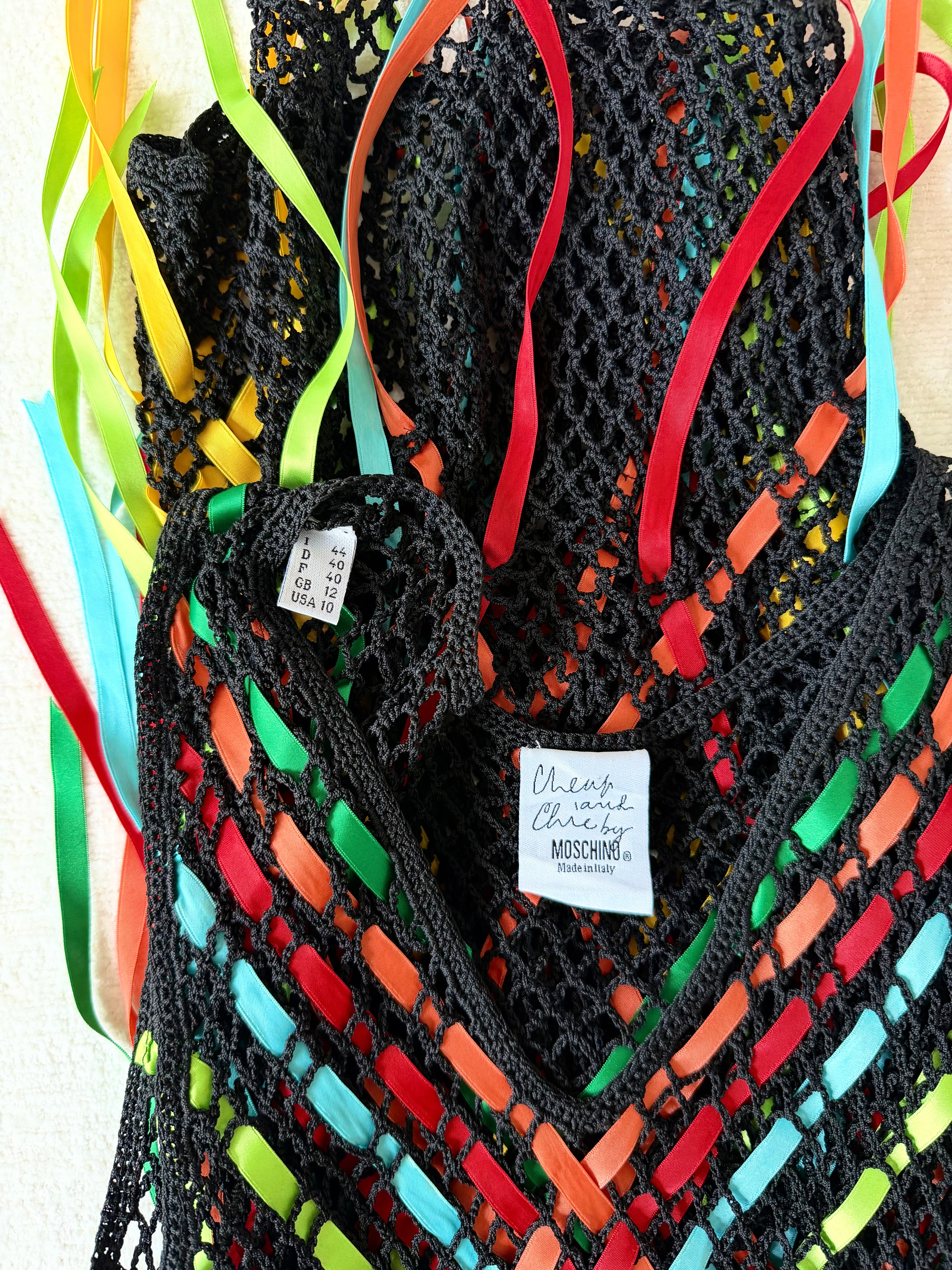 Black Crochet Ribbon Dress