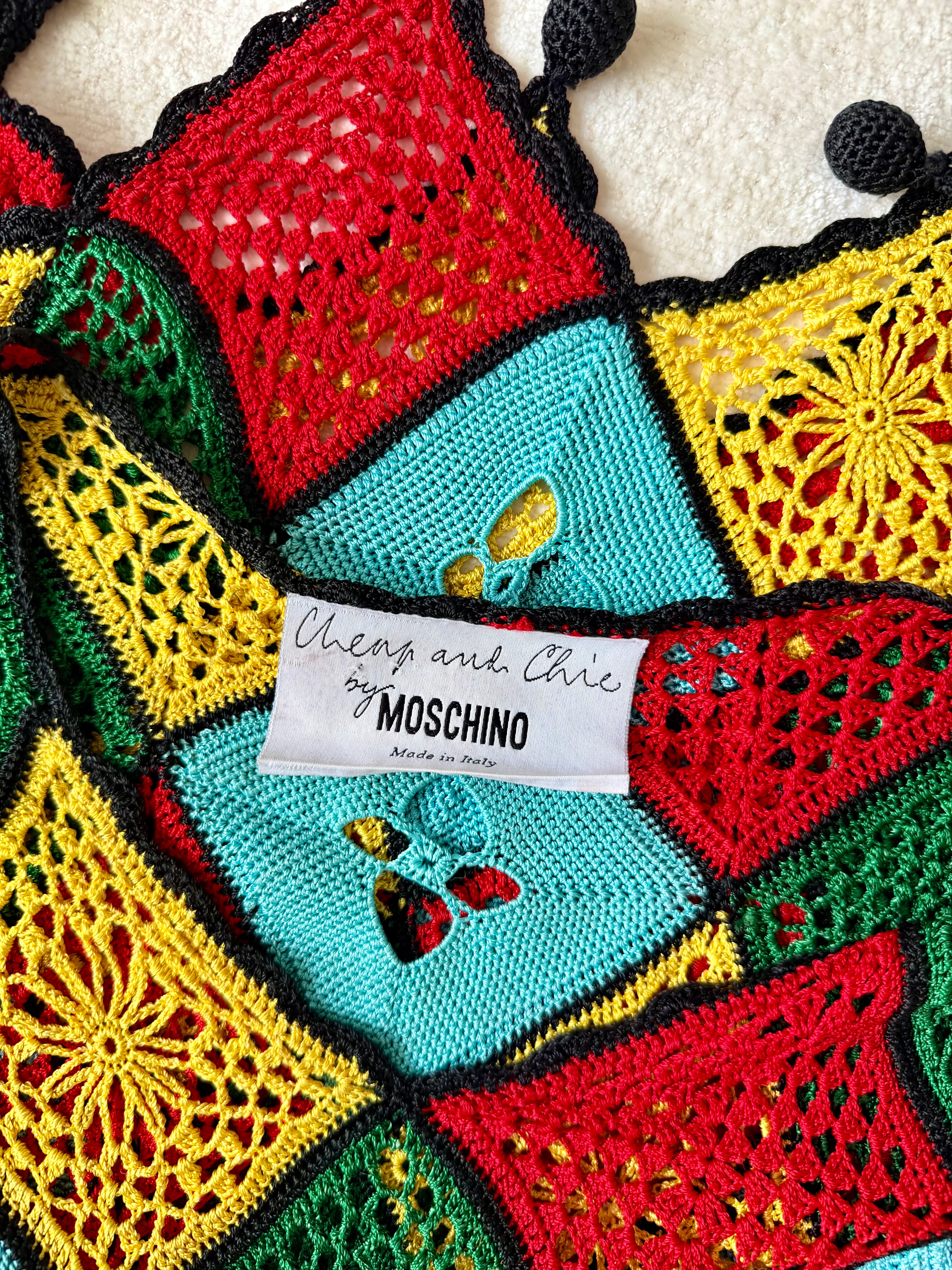 Multicolor Harlequin Crochet Knit Top