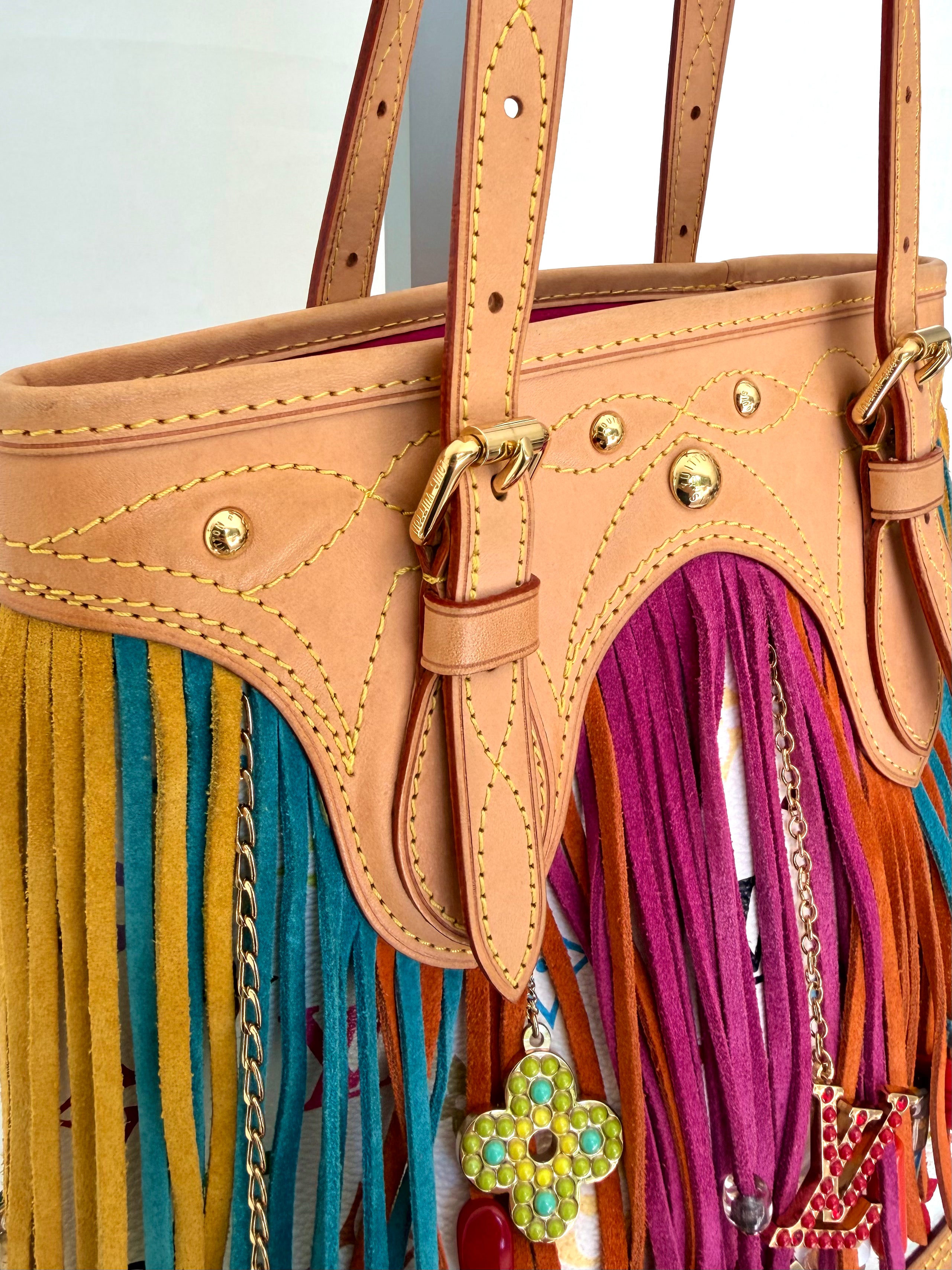 Murakami Multicolor Monogram Fringe Bucket Bag