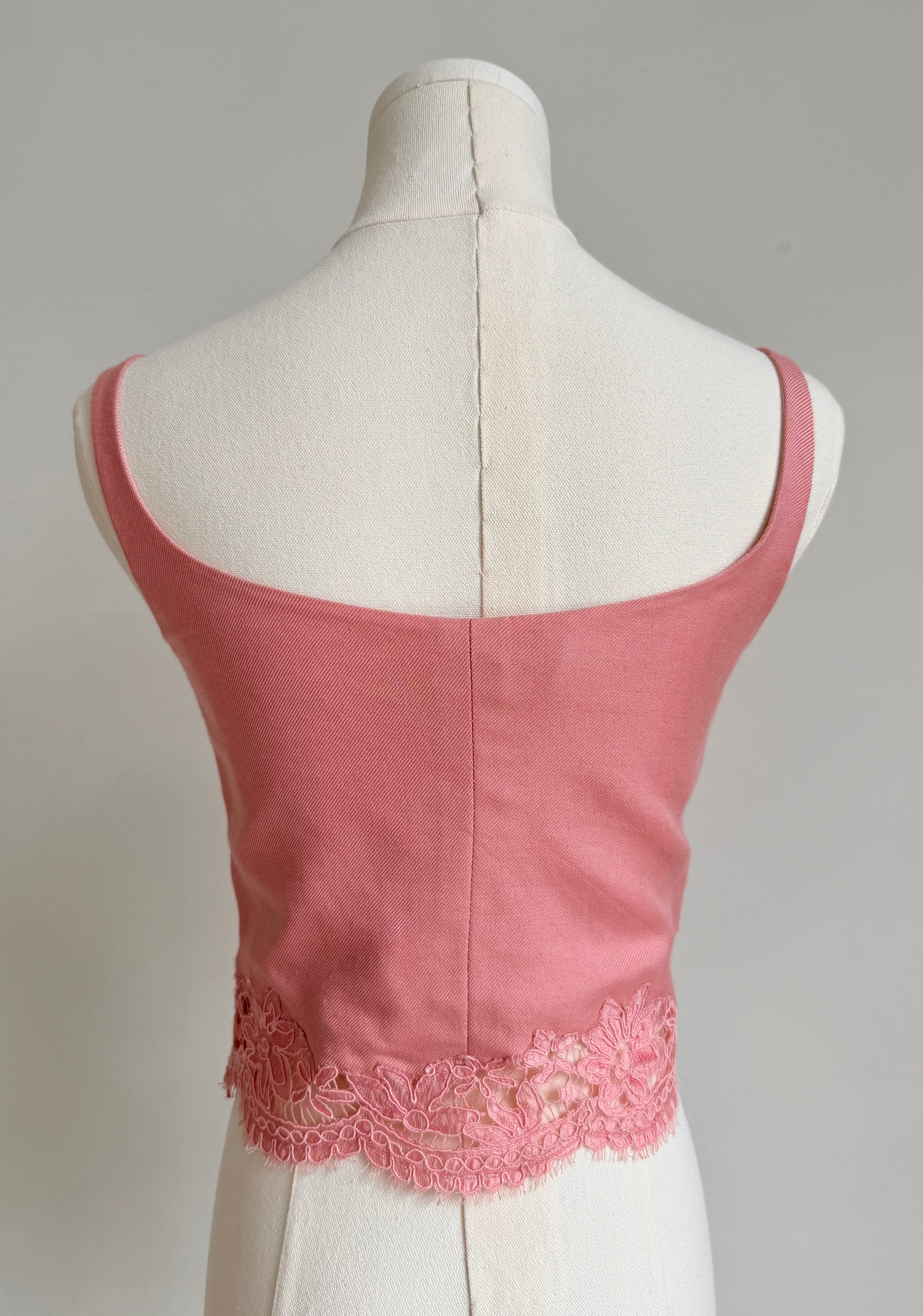S/S 2000 Pink Floral Lace Boutique Top