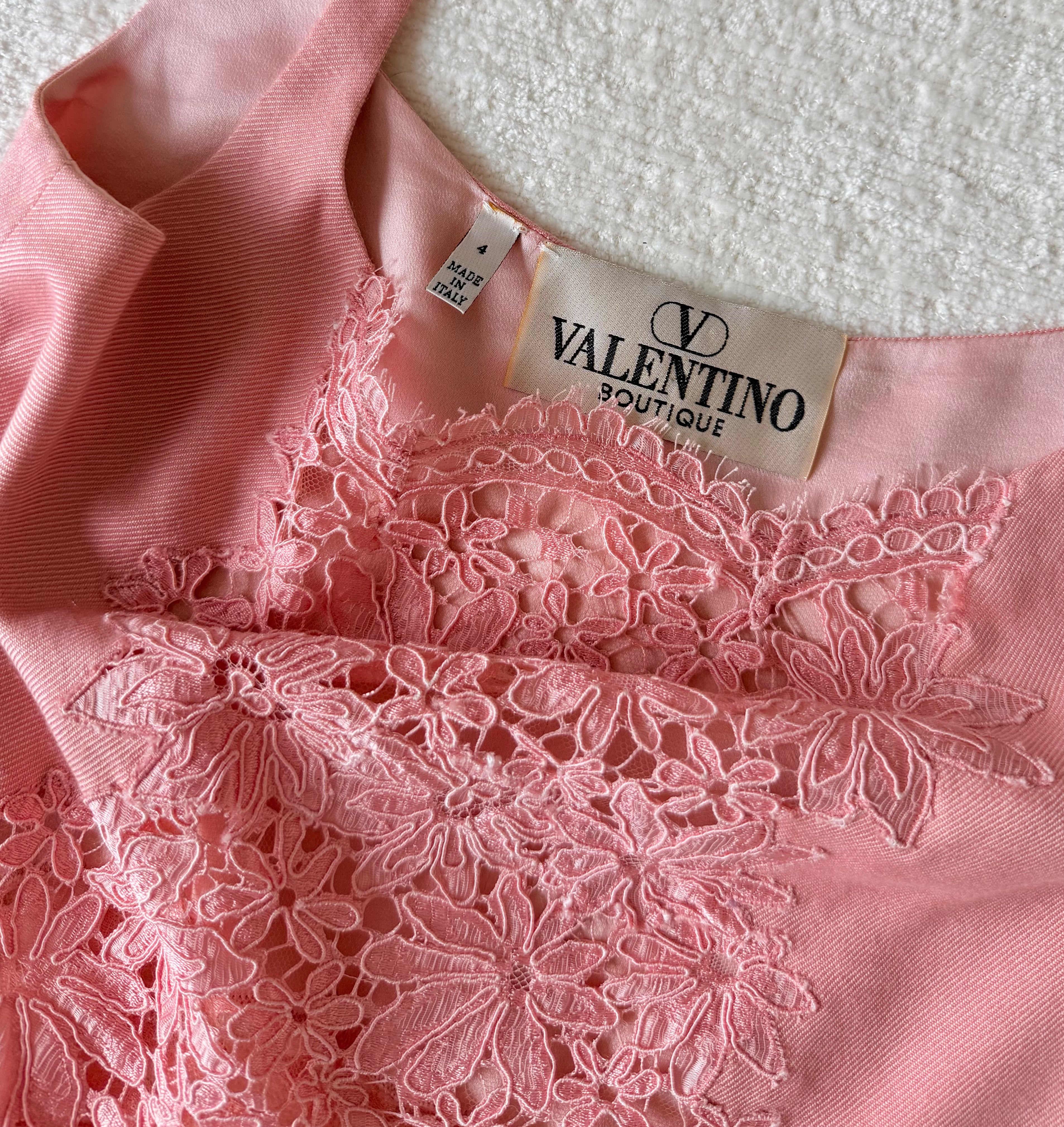 S/S 2000 Pink Floral Lace Boutique Top