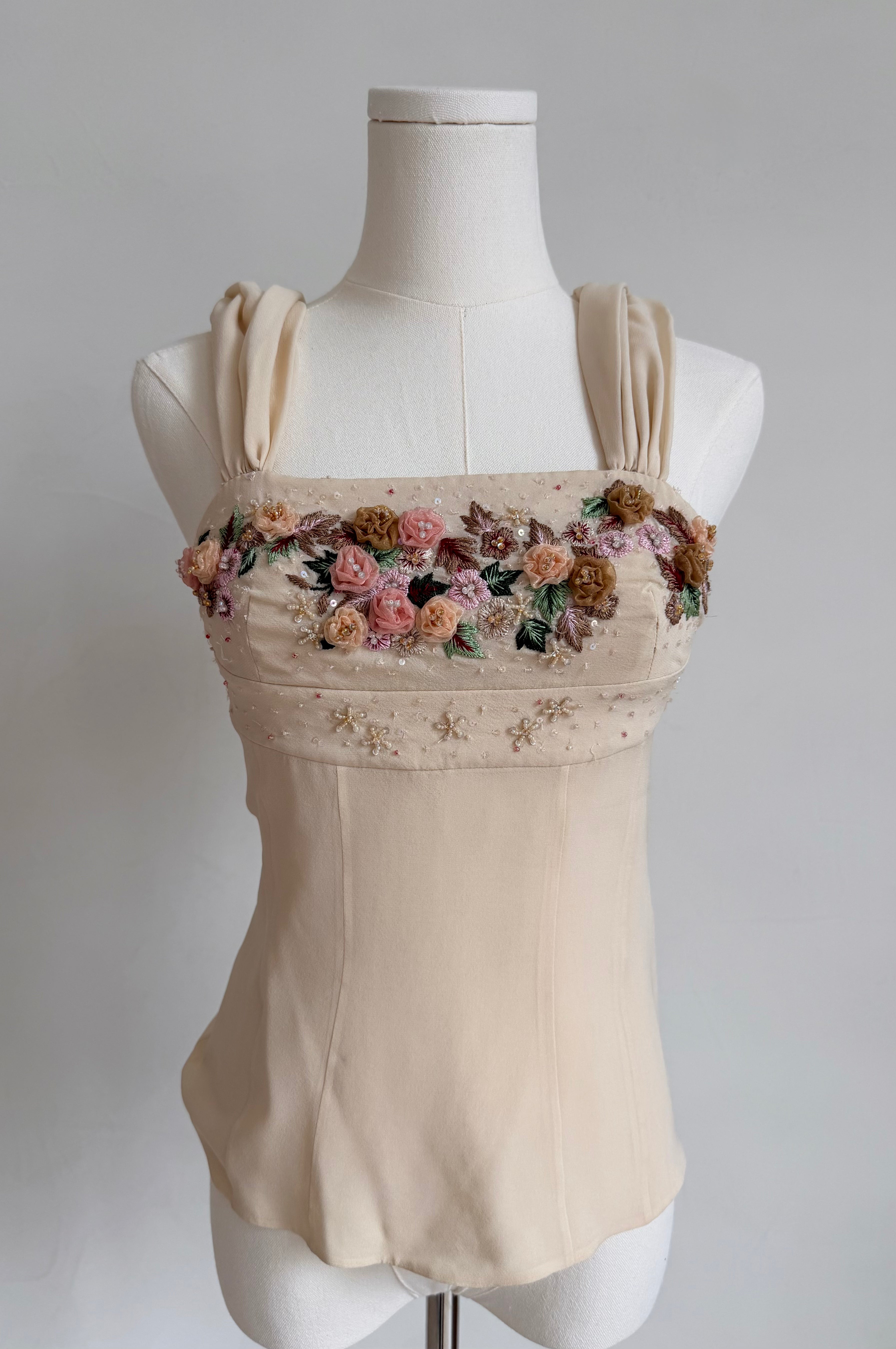 Embellished Floral Bodice Top