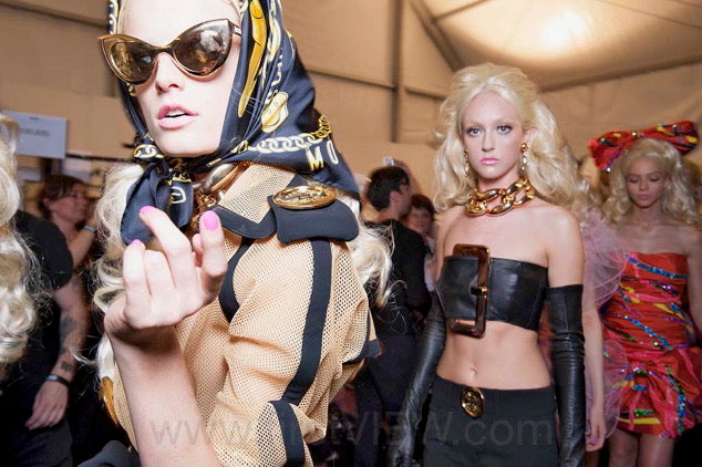 S/S 2015 Black and Gold Belt Buckle Top