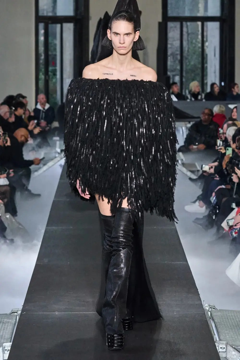 F/W 2023 Black Sequin Fringe Skirt