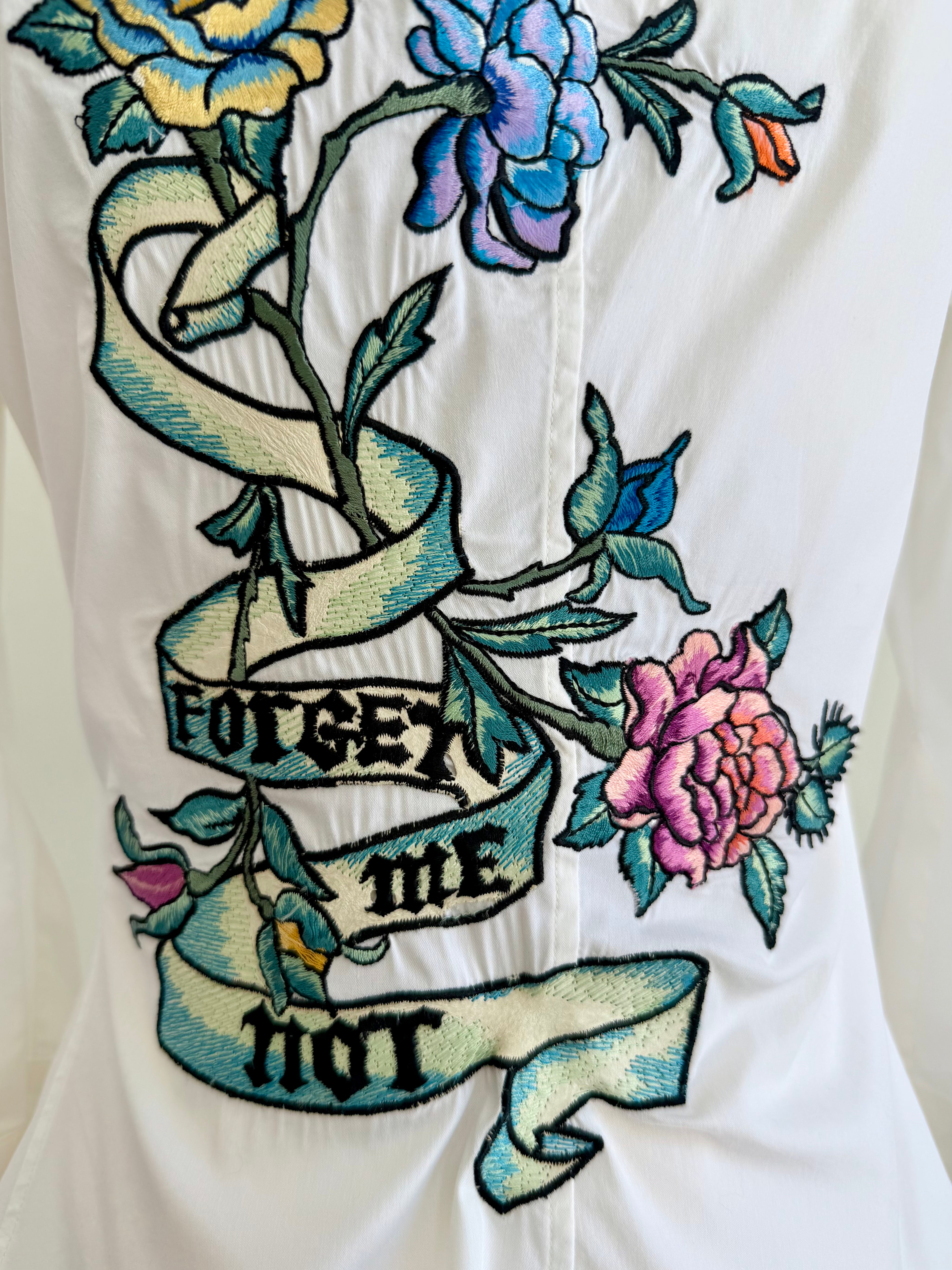 S/S 2003 “Forget Me Not” Embroidered White Shirt