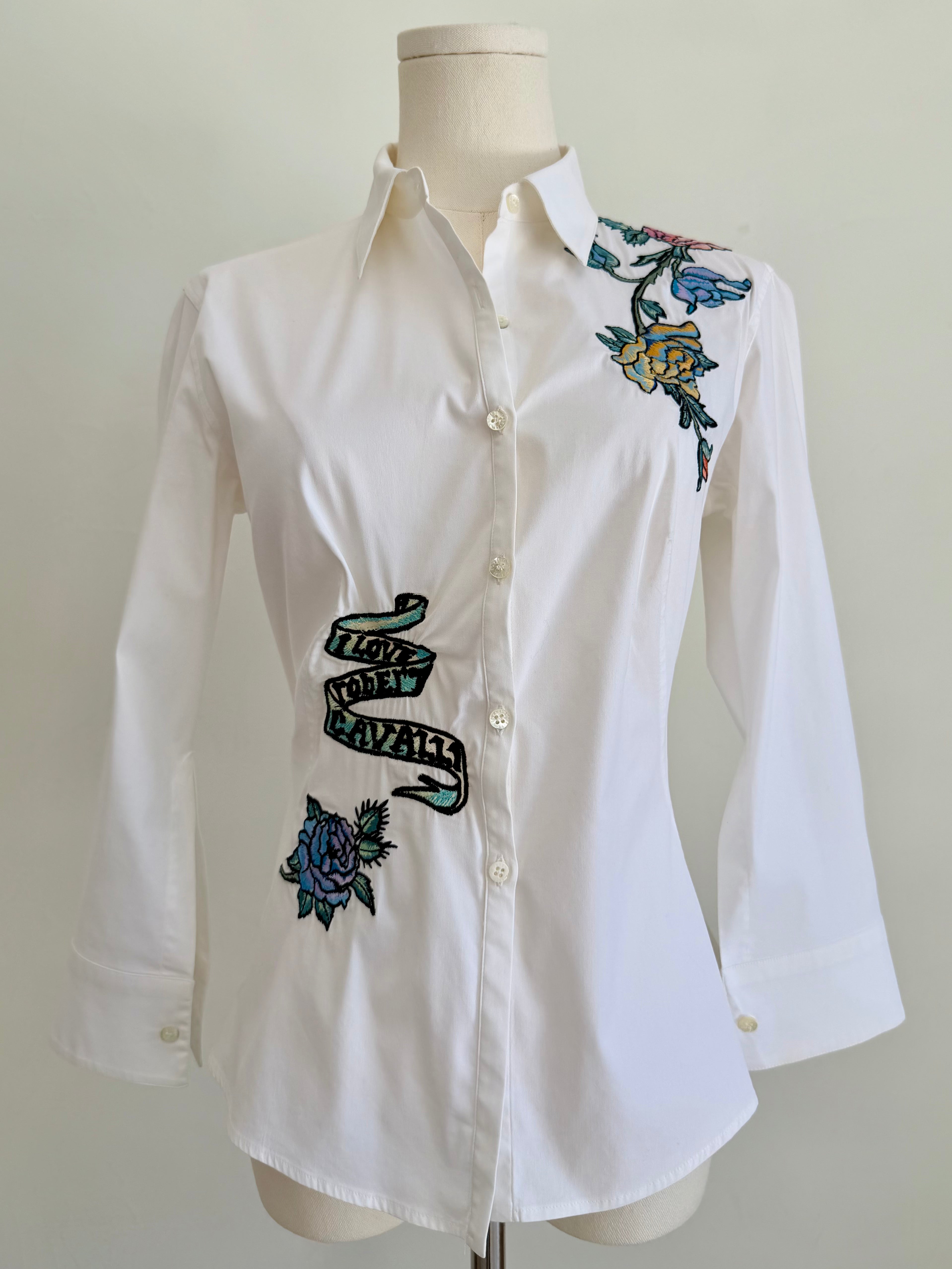 S/S 2003 “Forget Me Not” Embroidered White Shirt