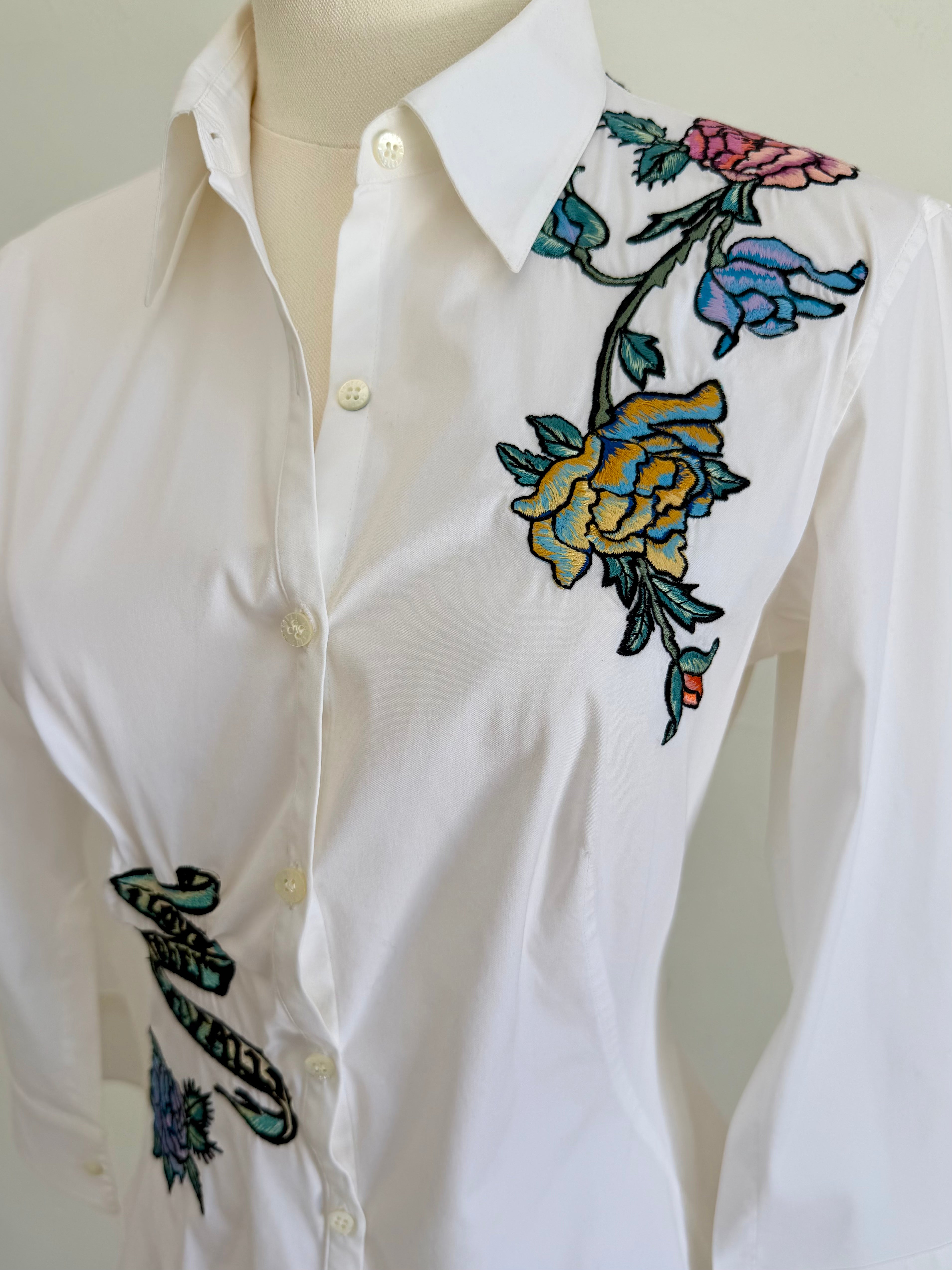 S/S 2003 “Forget Me Not” Embroidered White Shirt