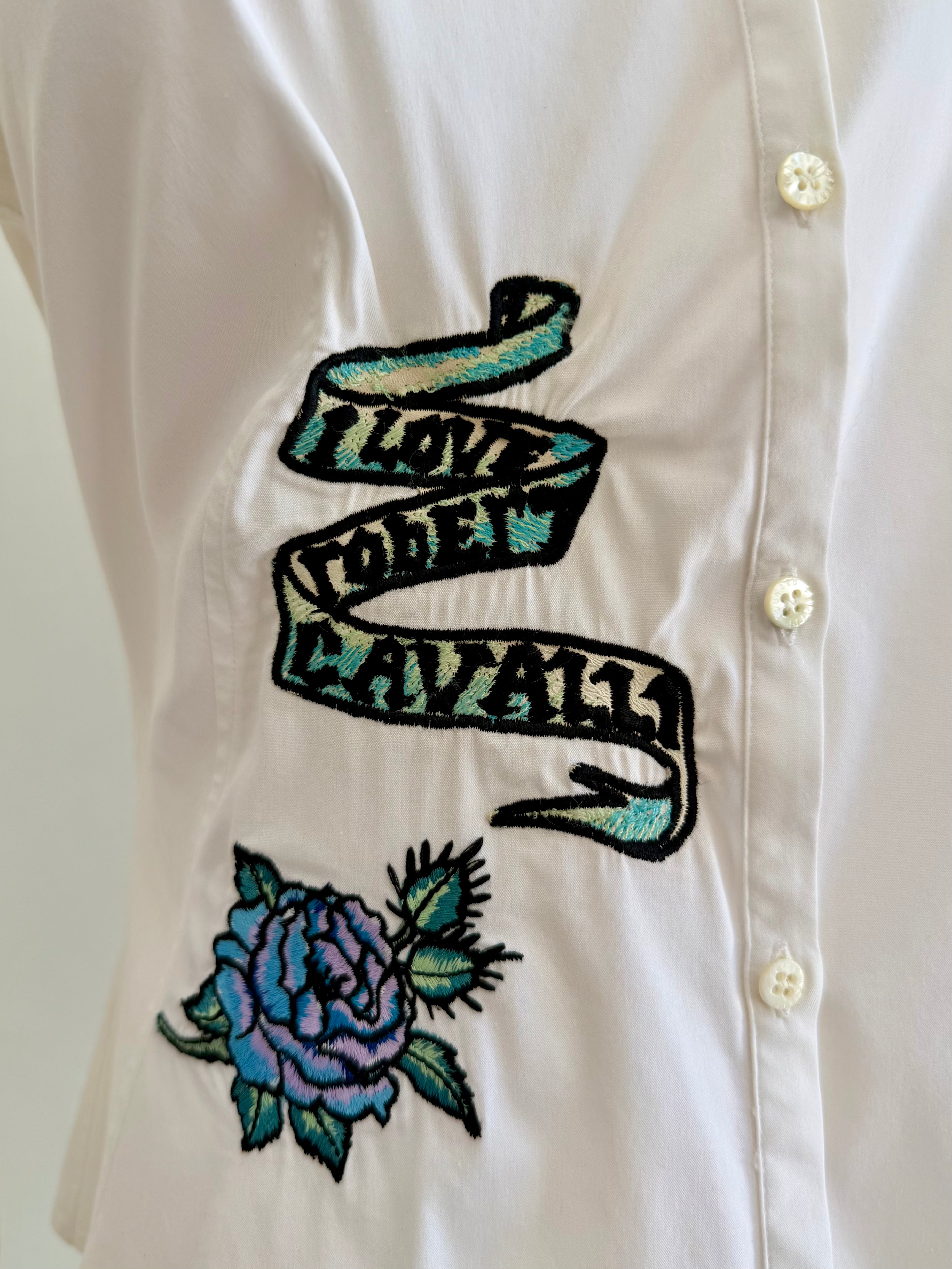 S/S 2003 “Forget Me Not” Embroidered White Shirt