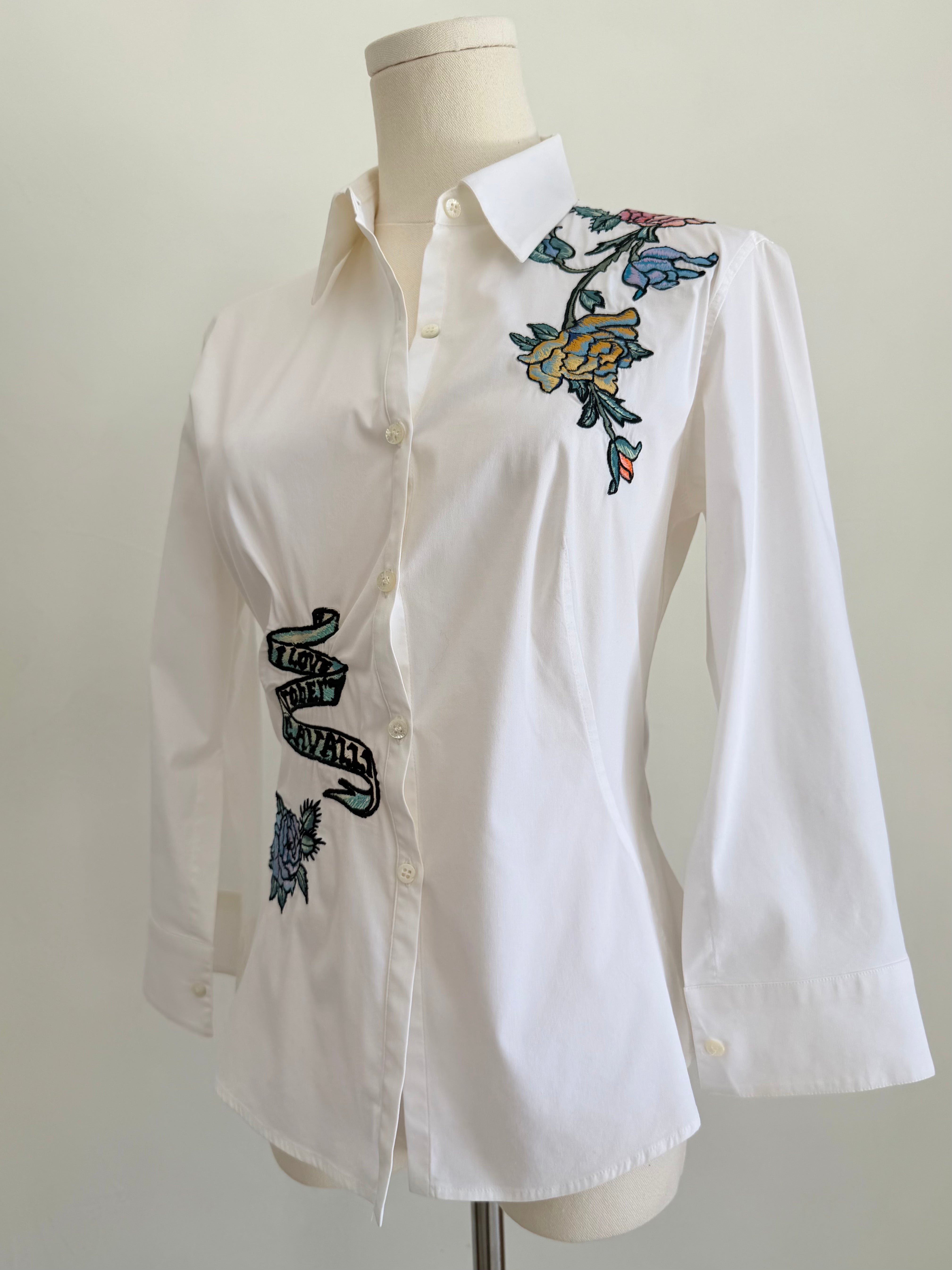 S/S 2003 “Forget Me Not” Embroidered White Shirt