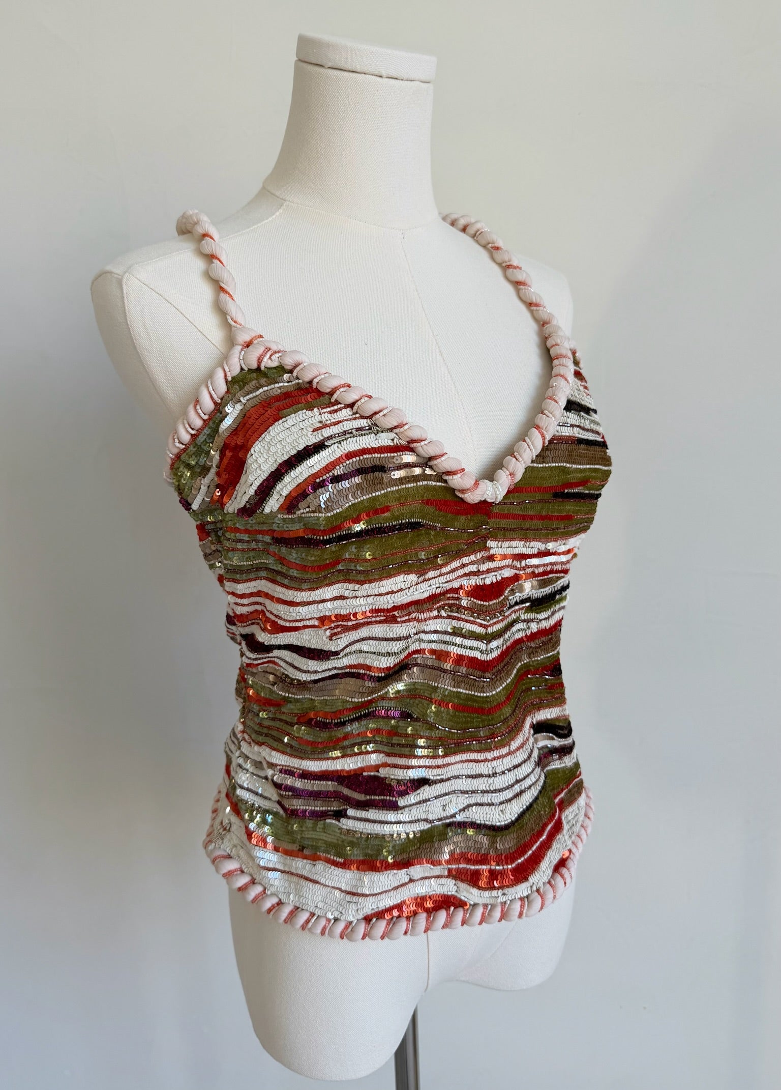 S/S 2005 Multicolor Sequin Rope-Strap Camisole Top