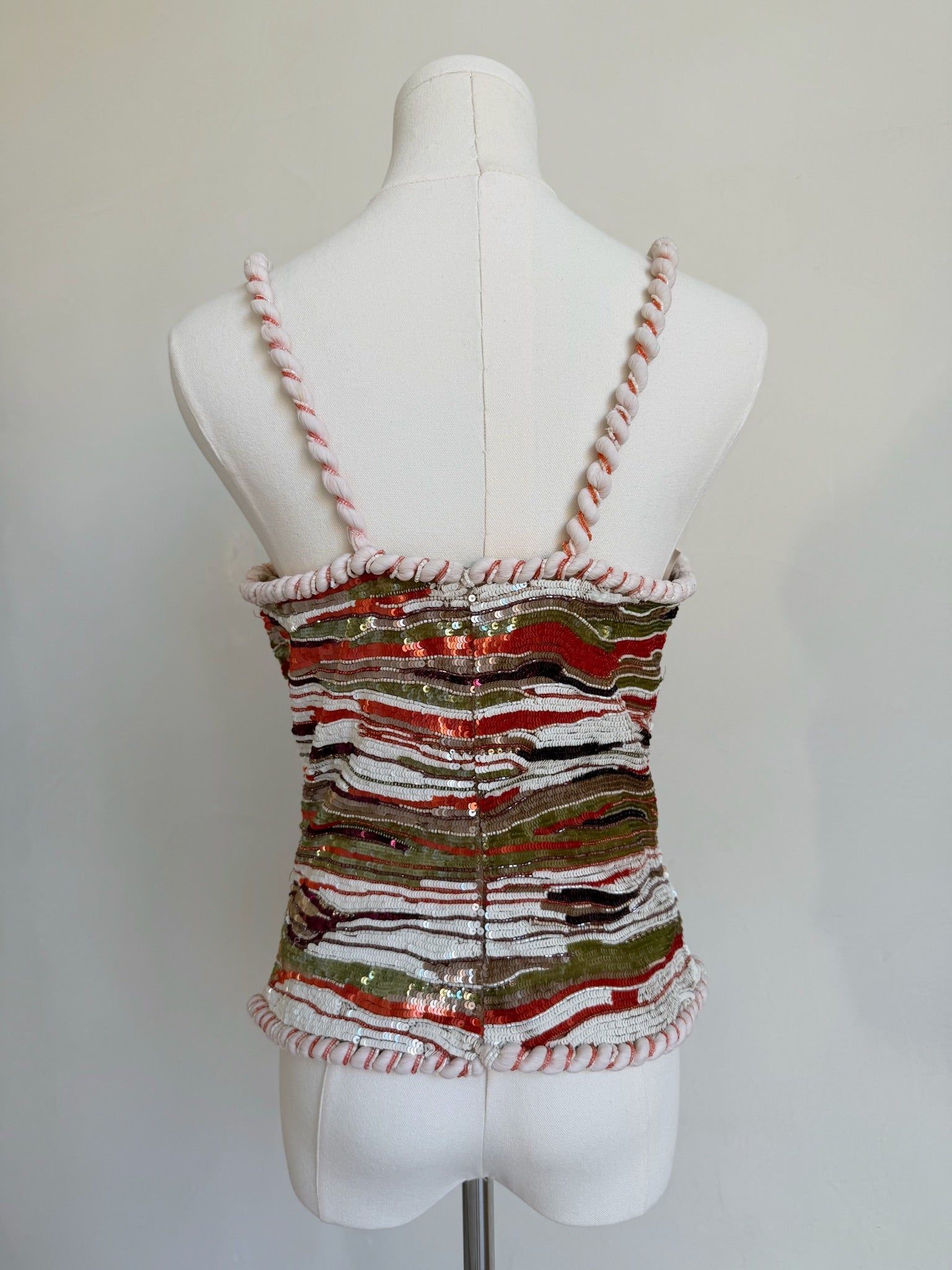 S/S 2005 Multicolor Sequin Rope-Strap Camisole Top