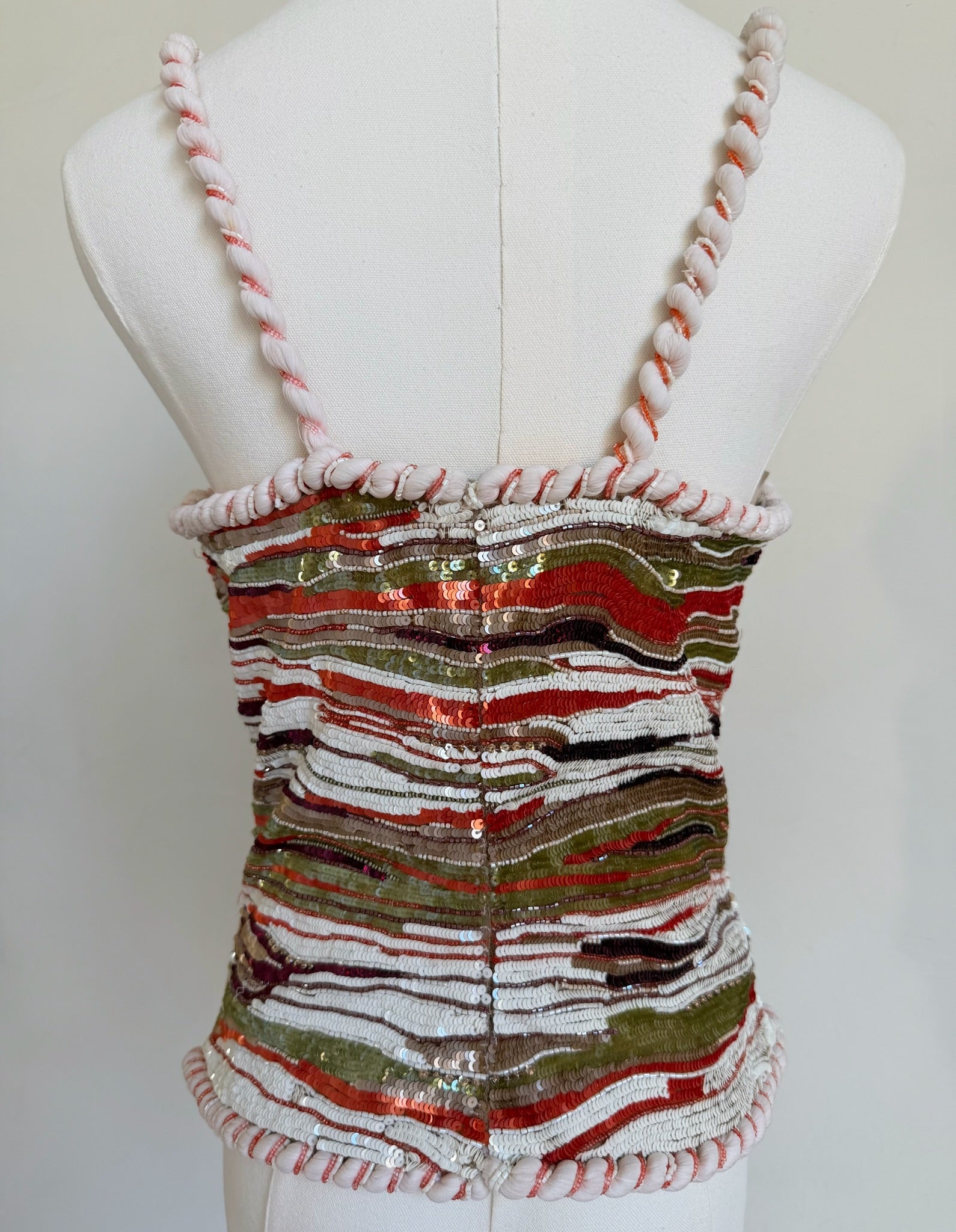 S/S 2005 Multicolor Sequin Rope-Strap Camisole Top