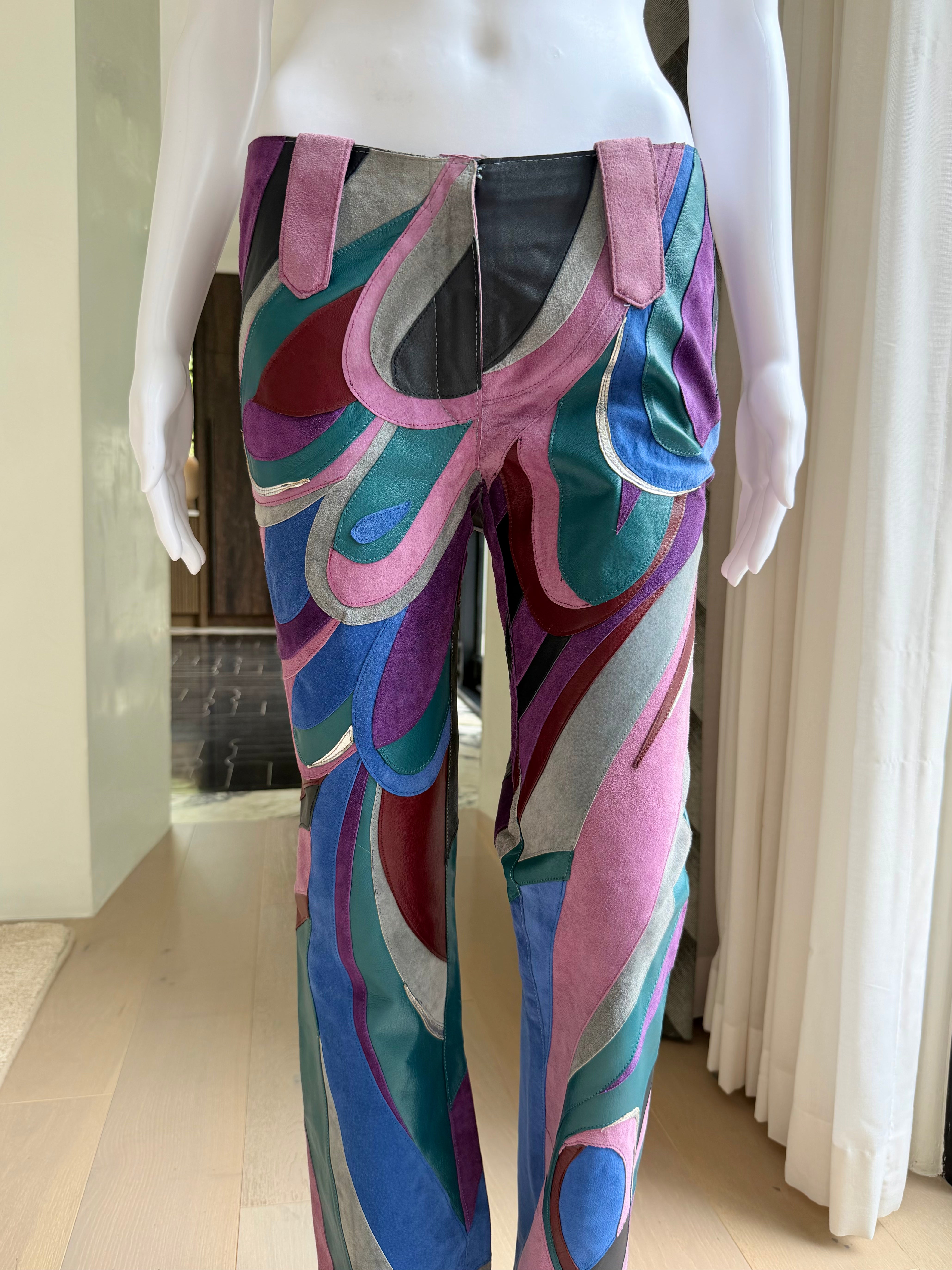S/S 2002 Runway Suede “Swirl” Patchwork Pants