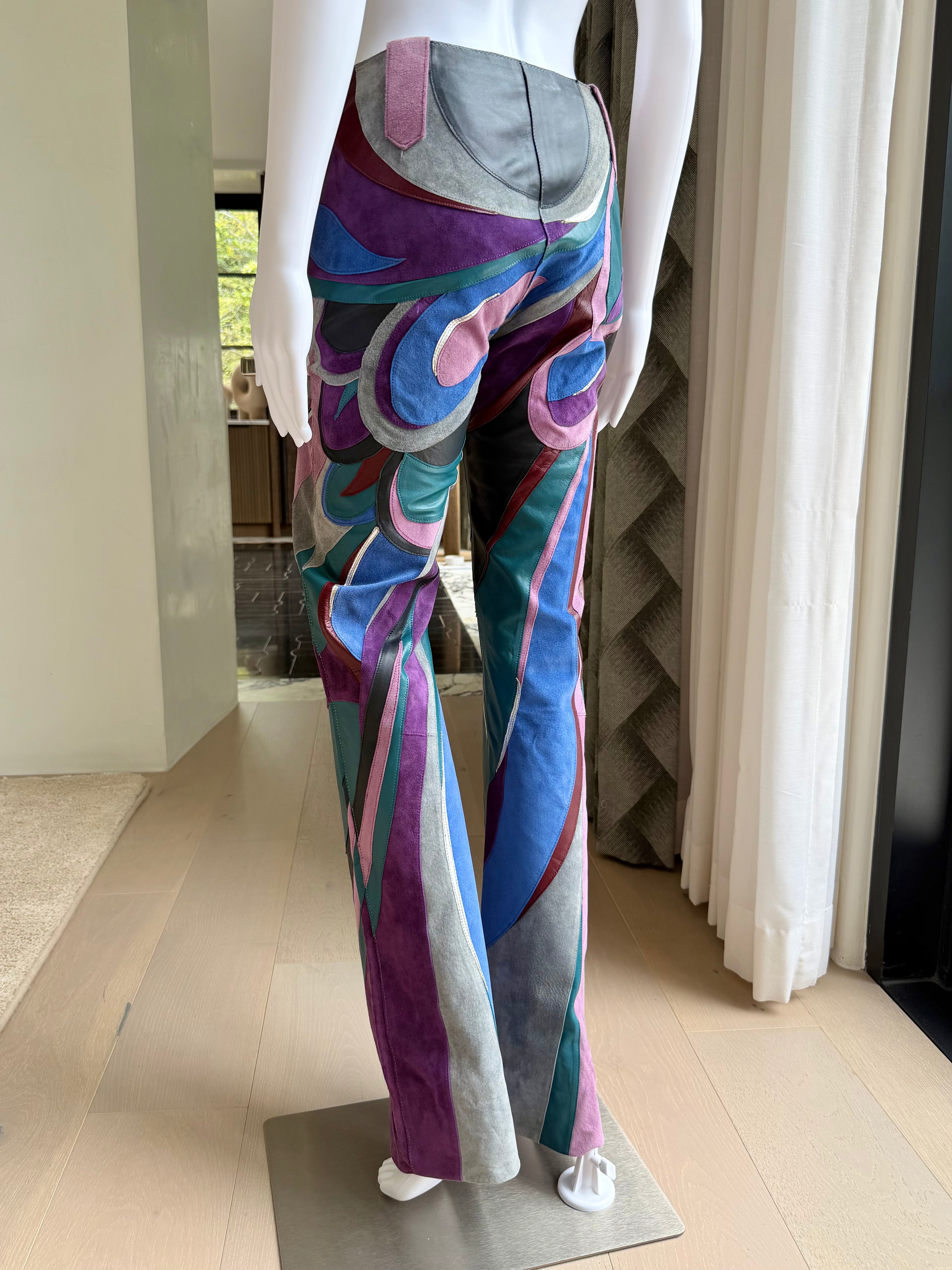 S/S 2002 Runway Suede “Swirl” Patchwork Pants