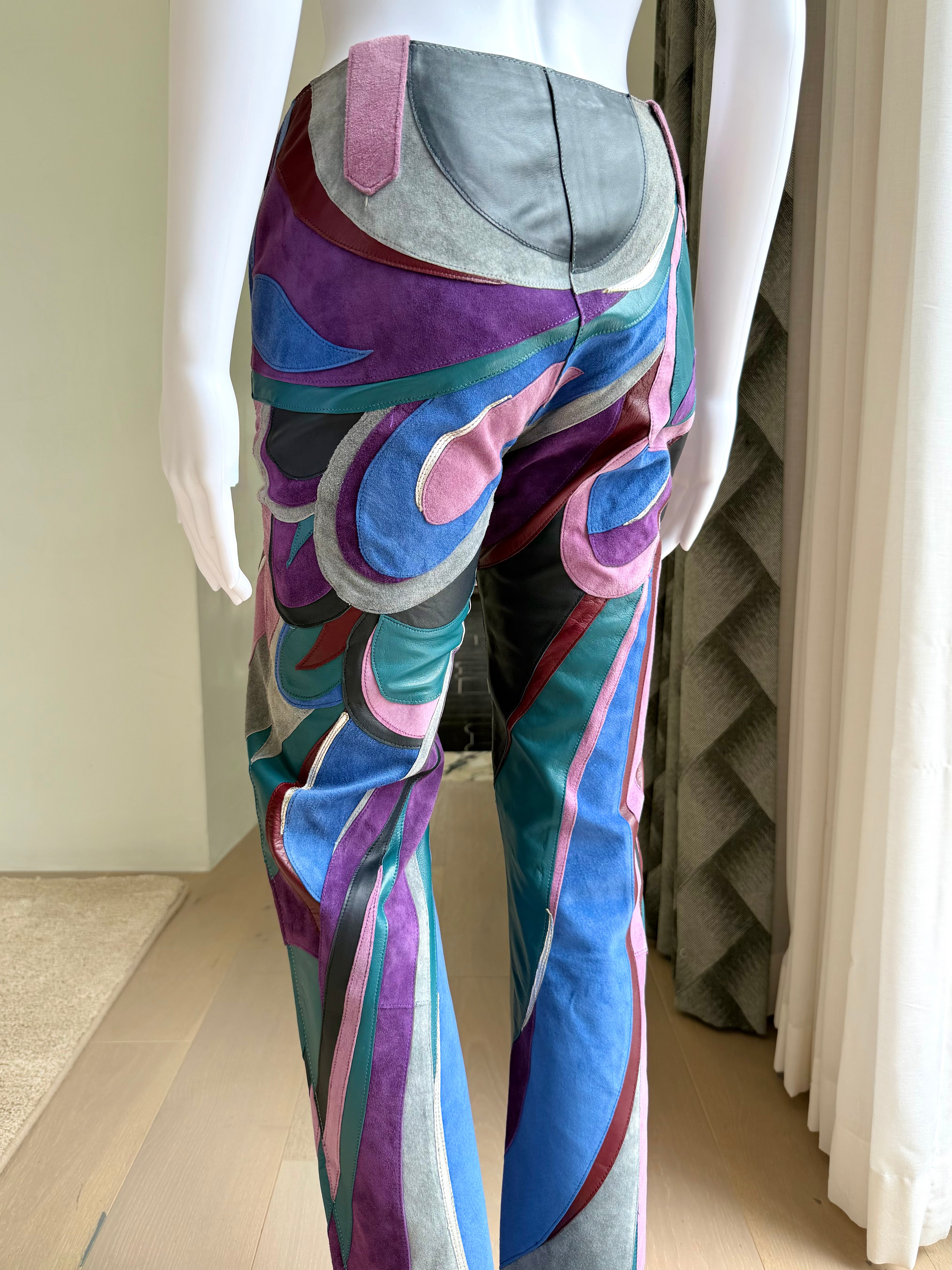 S/S 2002 Runway Suede “Swirl” Patchwork Pants