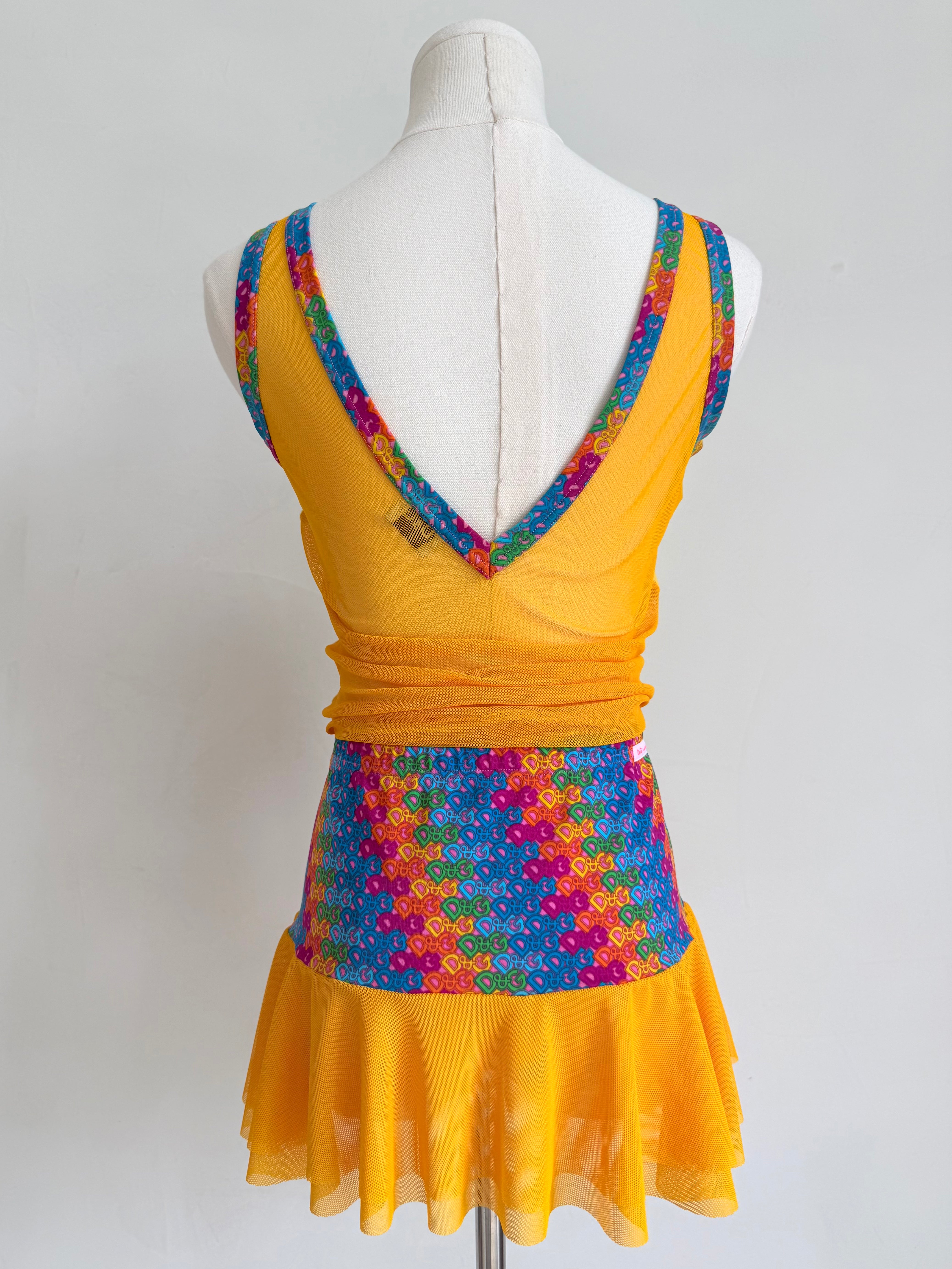 Rainbow Logo Micro Motif Lace Up Tank