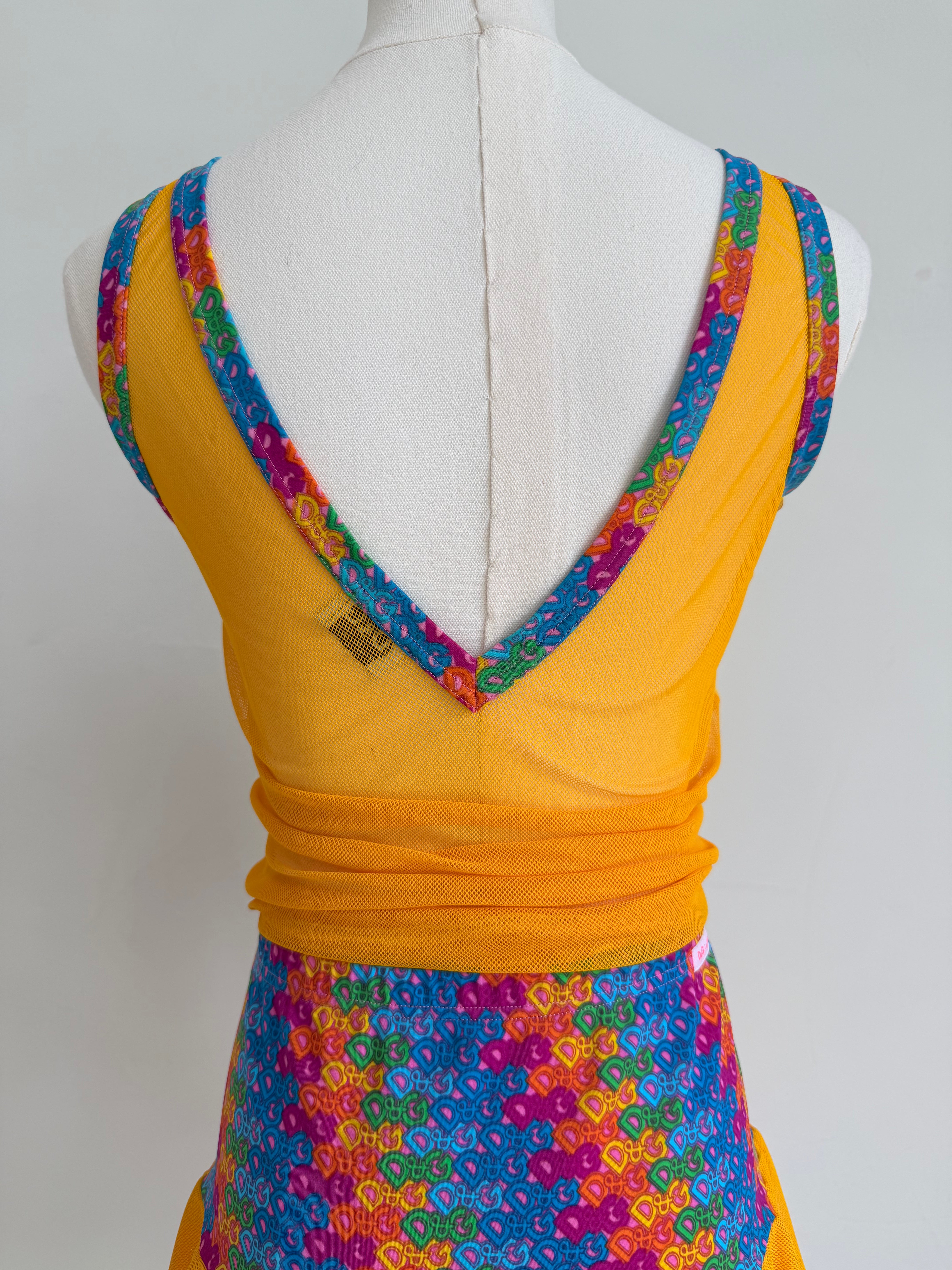 Rainbow Logo Micro Motif Lace Up Tank