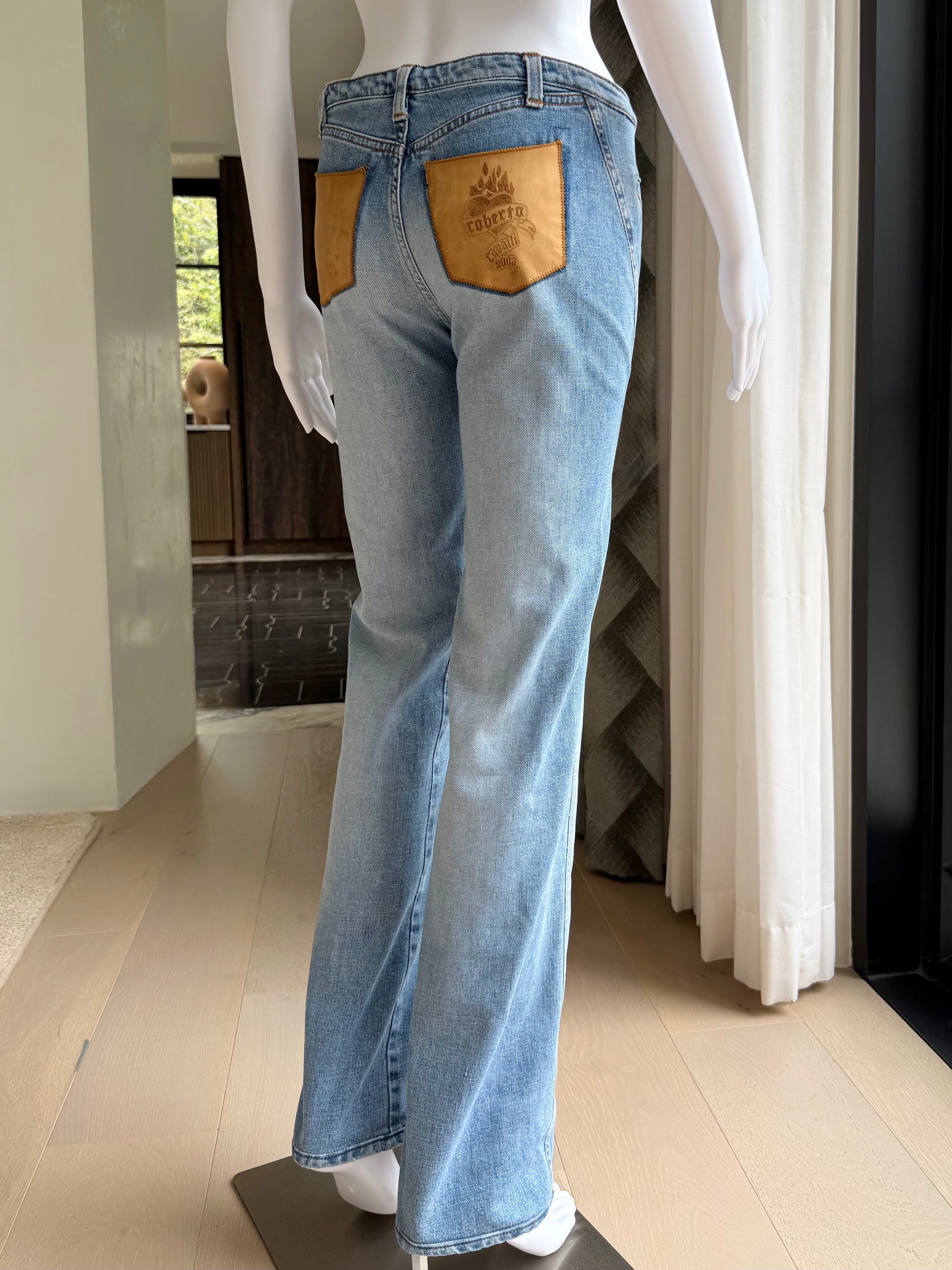 S/S 2003 "Tattoo" Patch Pocket Light Wash Jeans