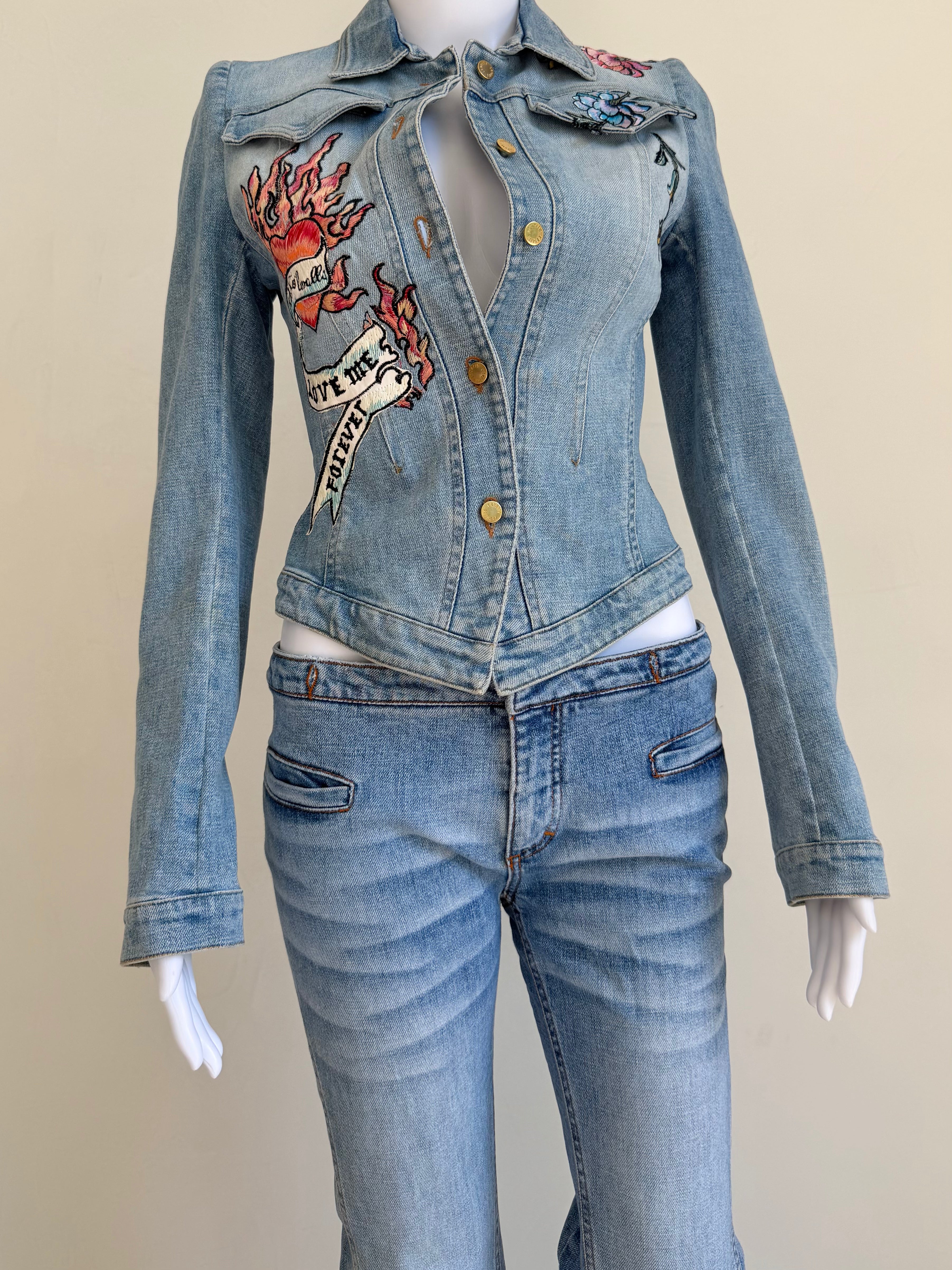 S/S 2003 "Tattoo" Patch Pocket Light Wash Jeans