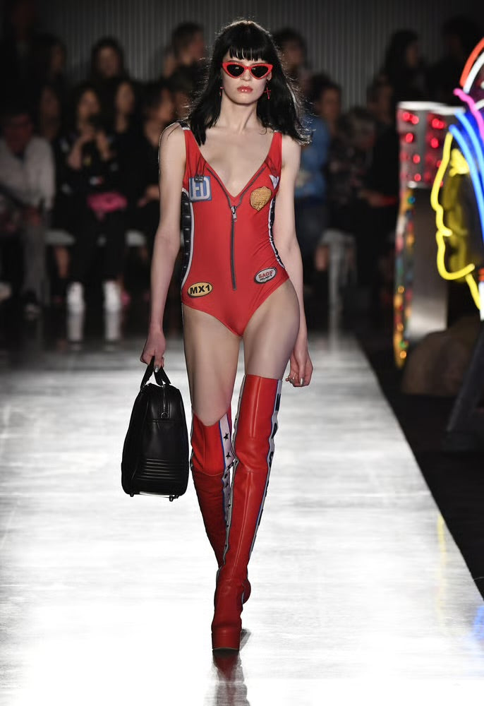 Resort 2018 Red Racer One-Piece