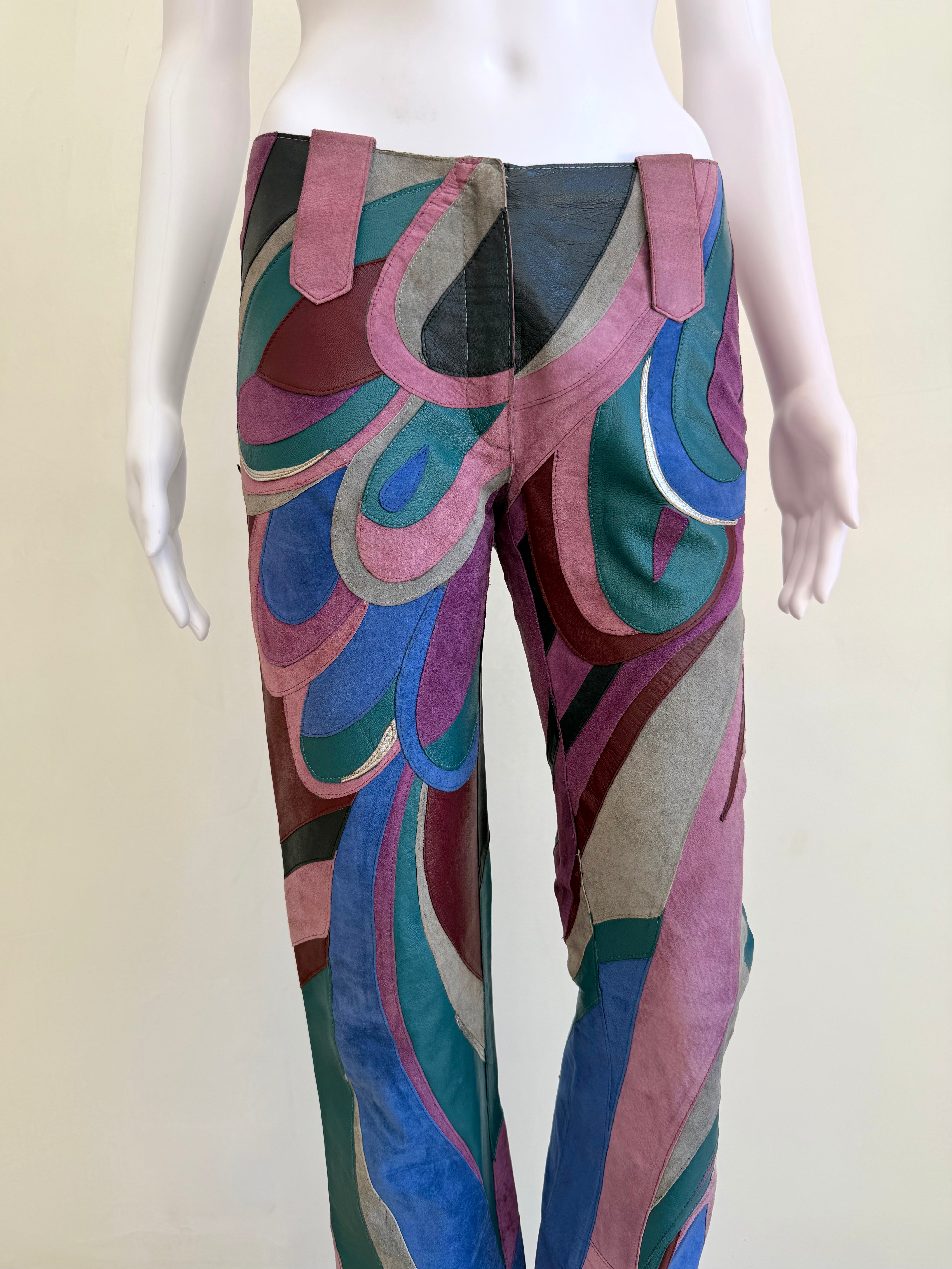 S/S 2002 Runway Suede “Swirl” Patchwork Pants