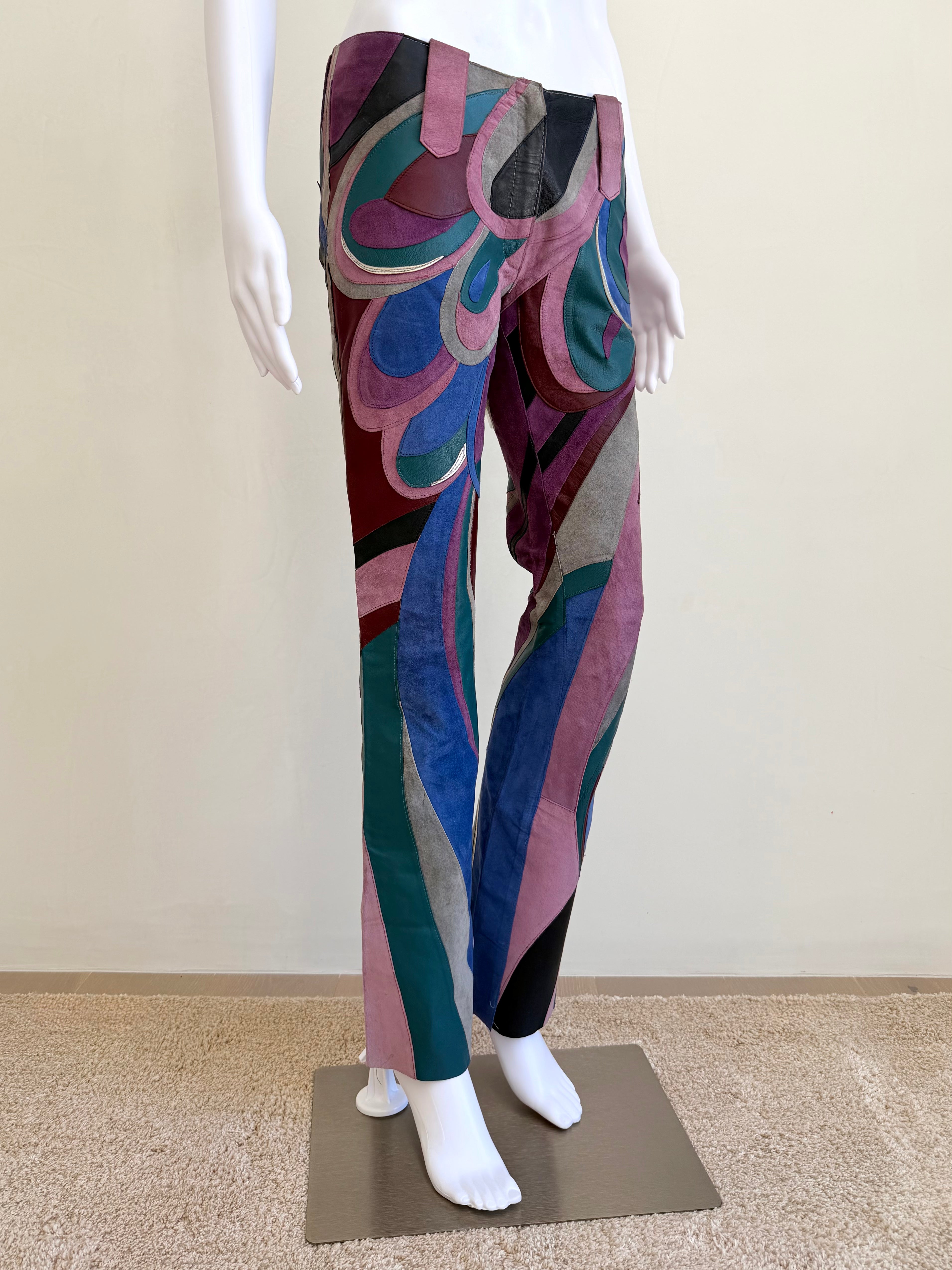 S/S 2002 Runway Suede “Swirl” Patchwork Pants
