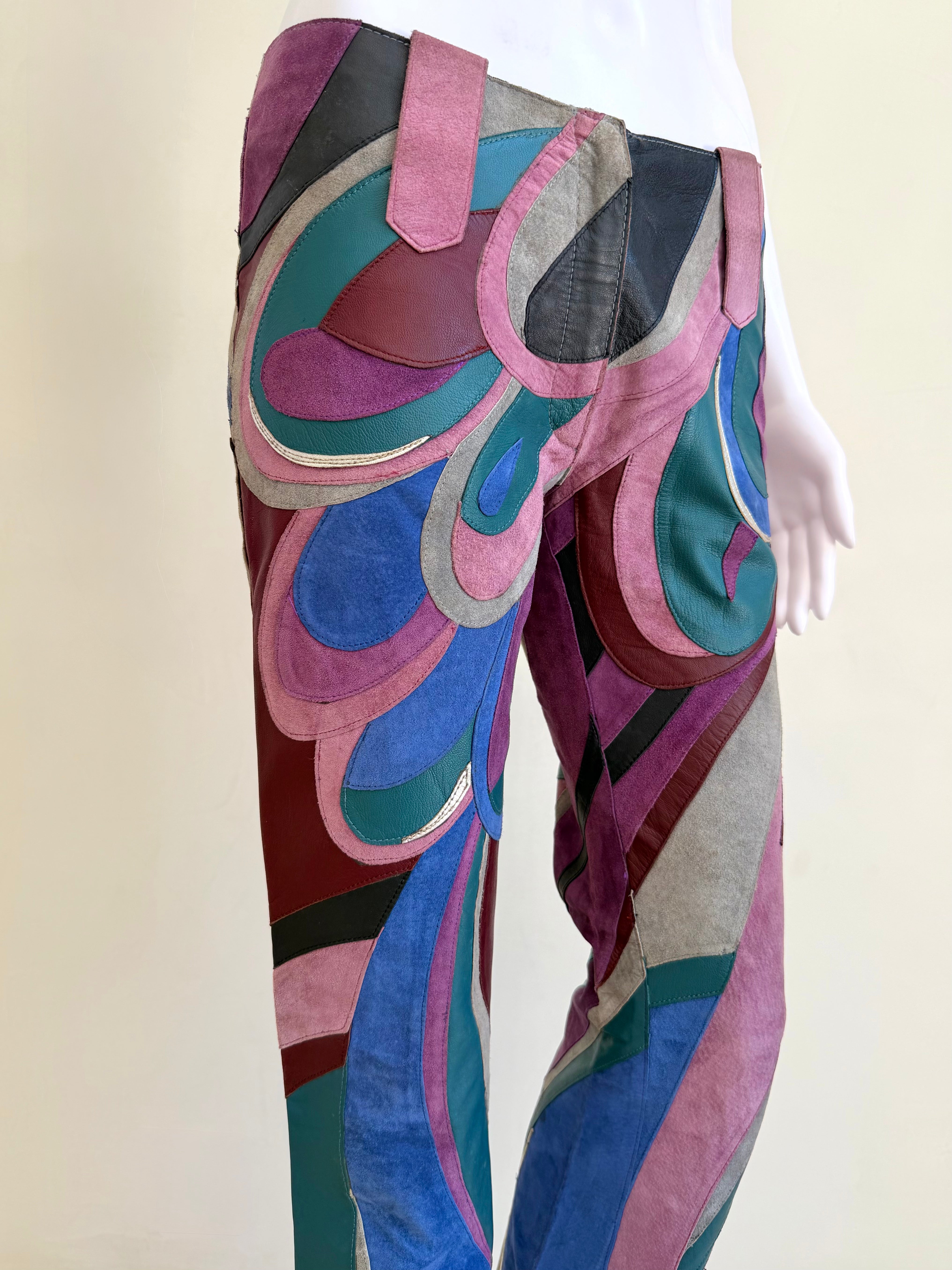 S/S 2002 Runway Suede “Swirl” Patchwork Pants