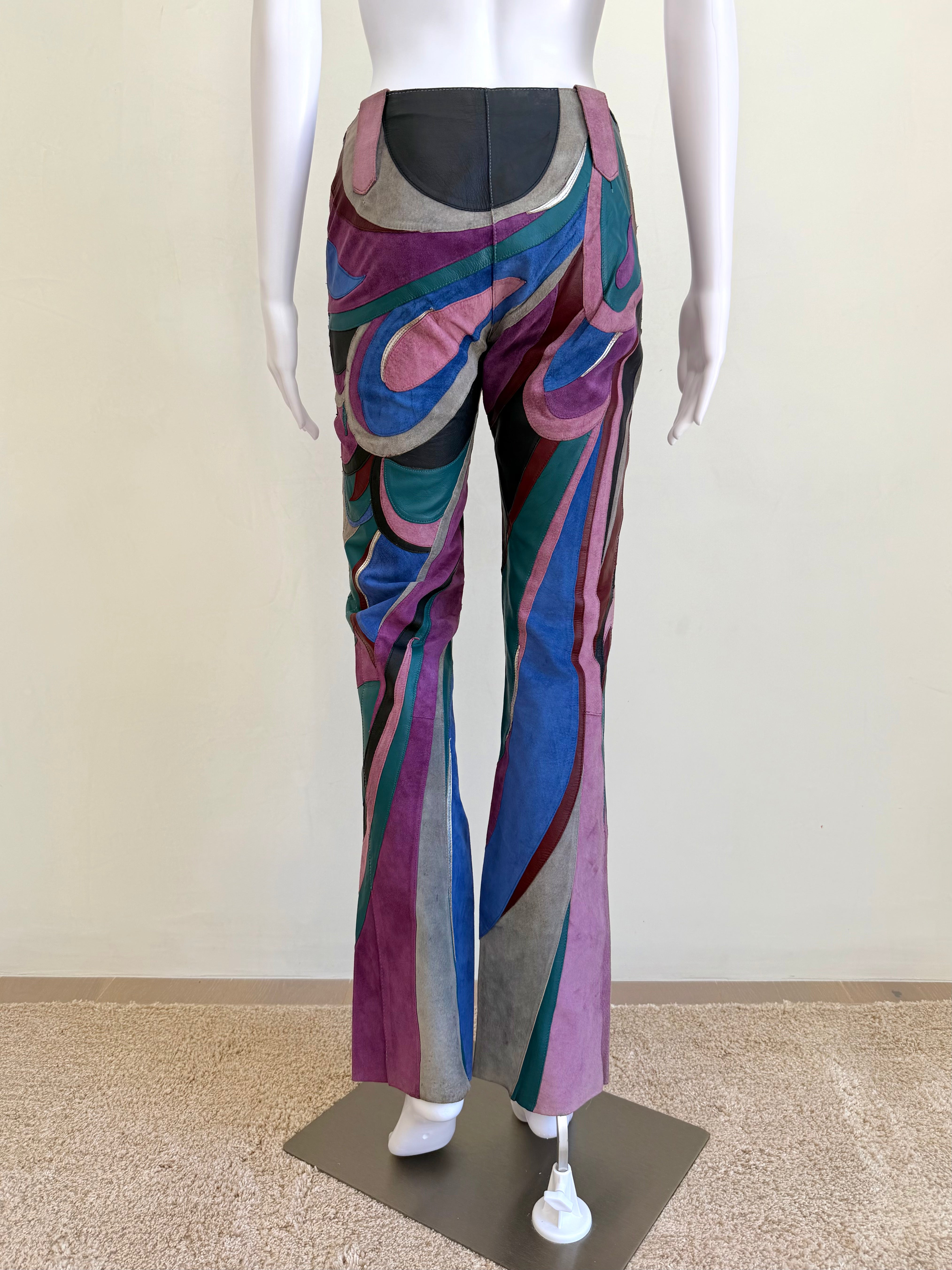 S/S 2002 Runway Suede “Swirl” Patchwork Pants