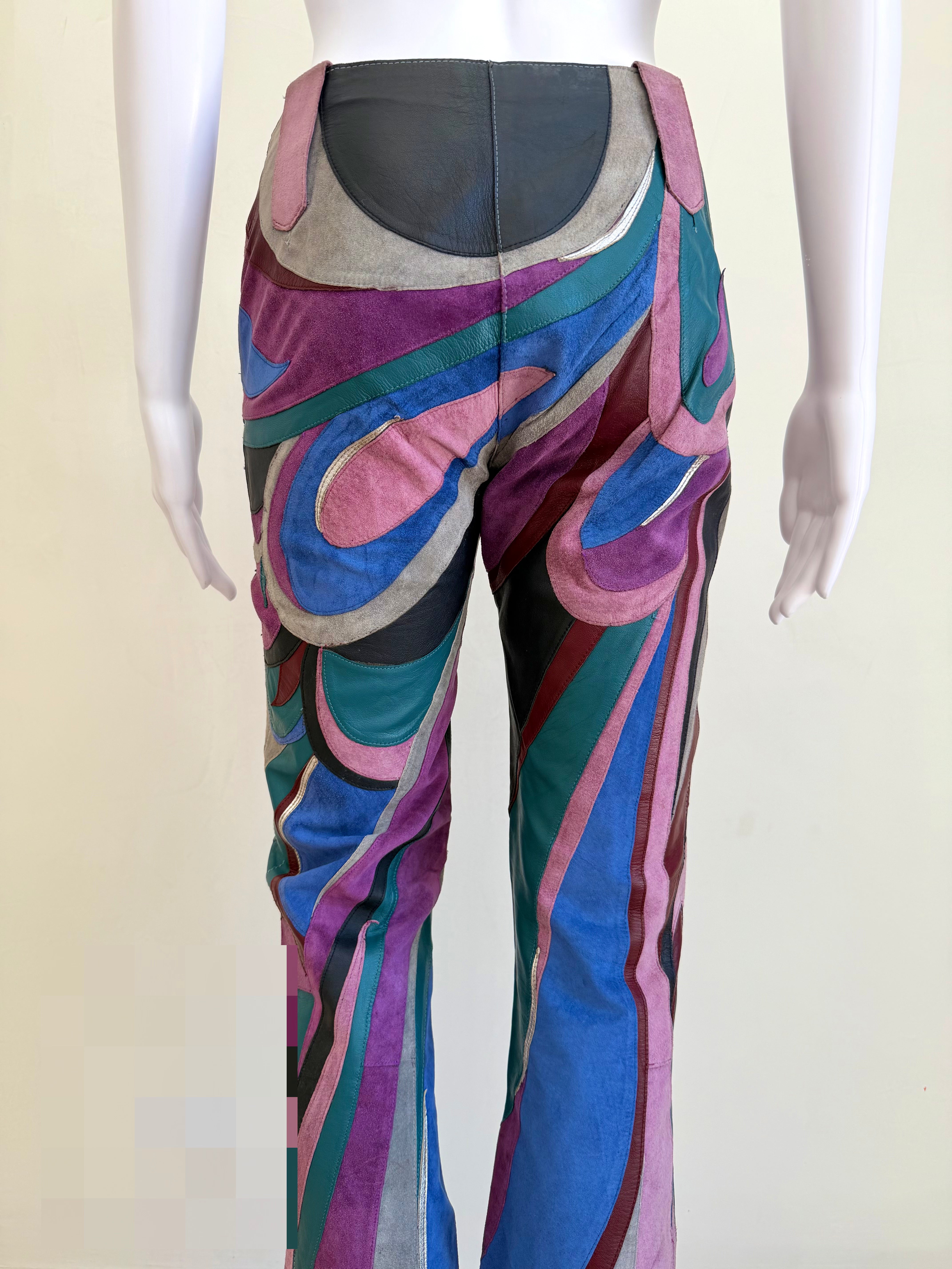 S/S 2002 Runway Suede “Swirl” Patchwork Pants