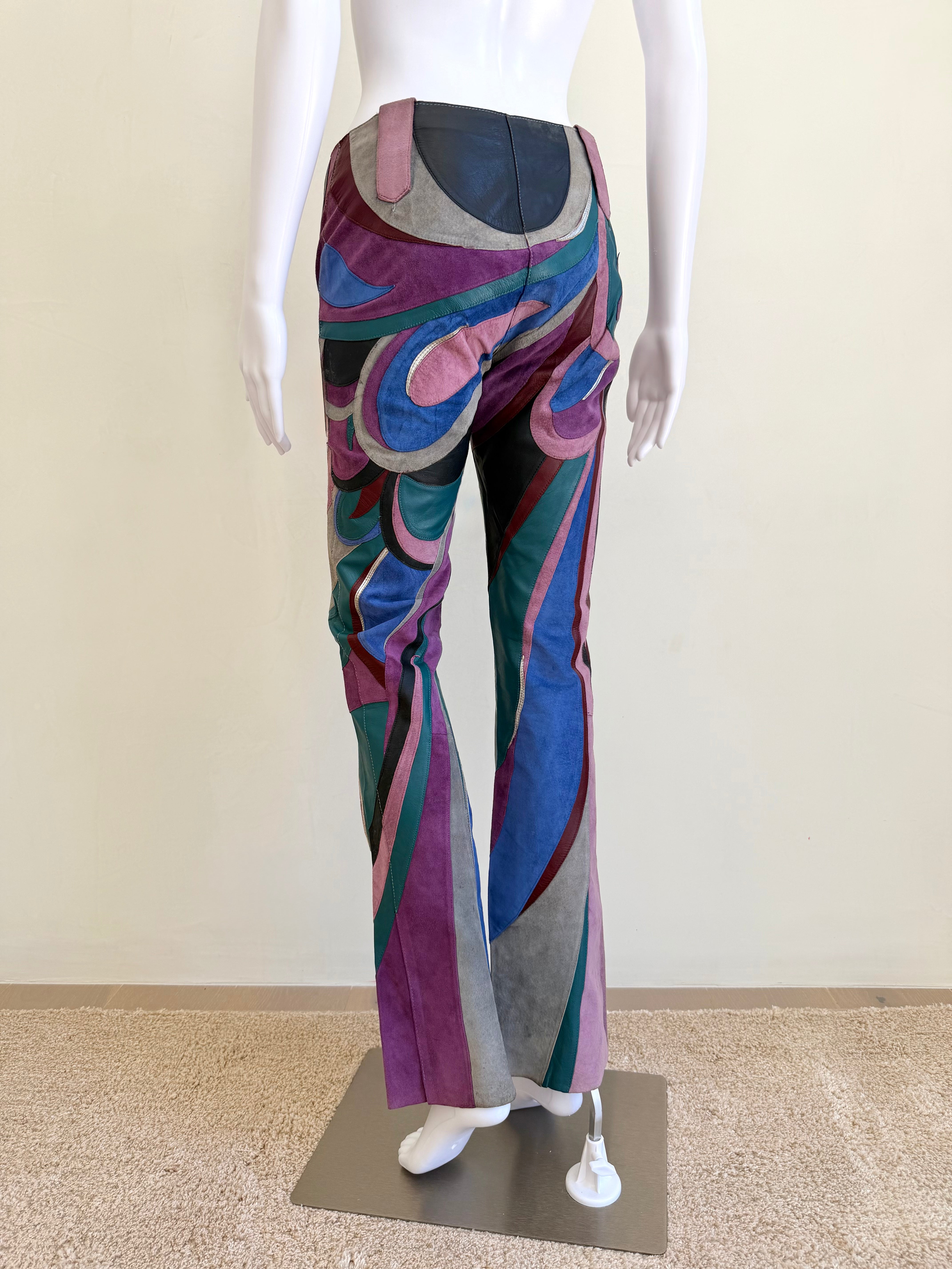 S/S 2002 Runway Suede “Swirl” Patchwork Pants